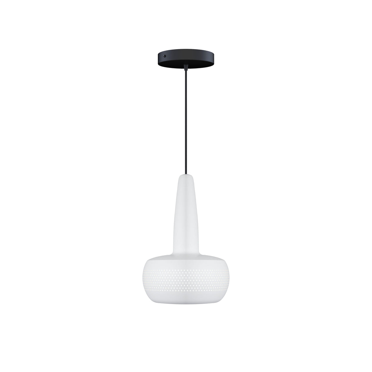 Clava Pendant: Matte White + Black + Canopy
