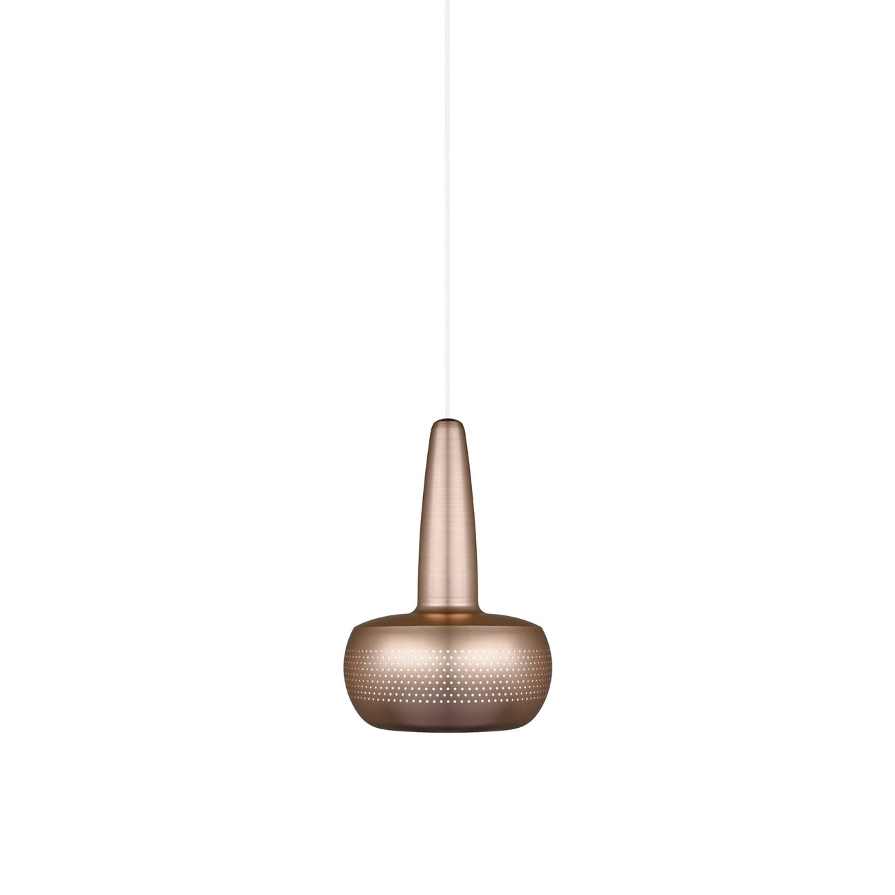 Clava Pendant: Brushed Copper + White + Plug-in