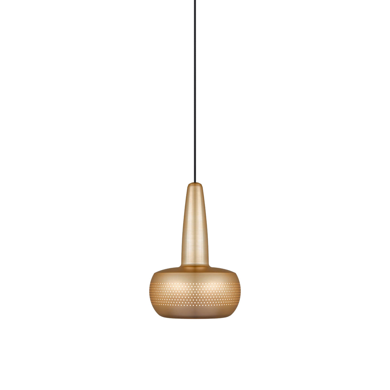 Clava Pendant: Brushed Brass + Black + Plug-in