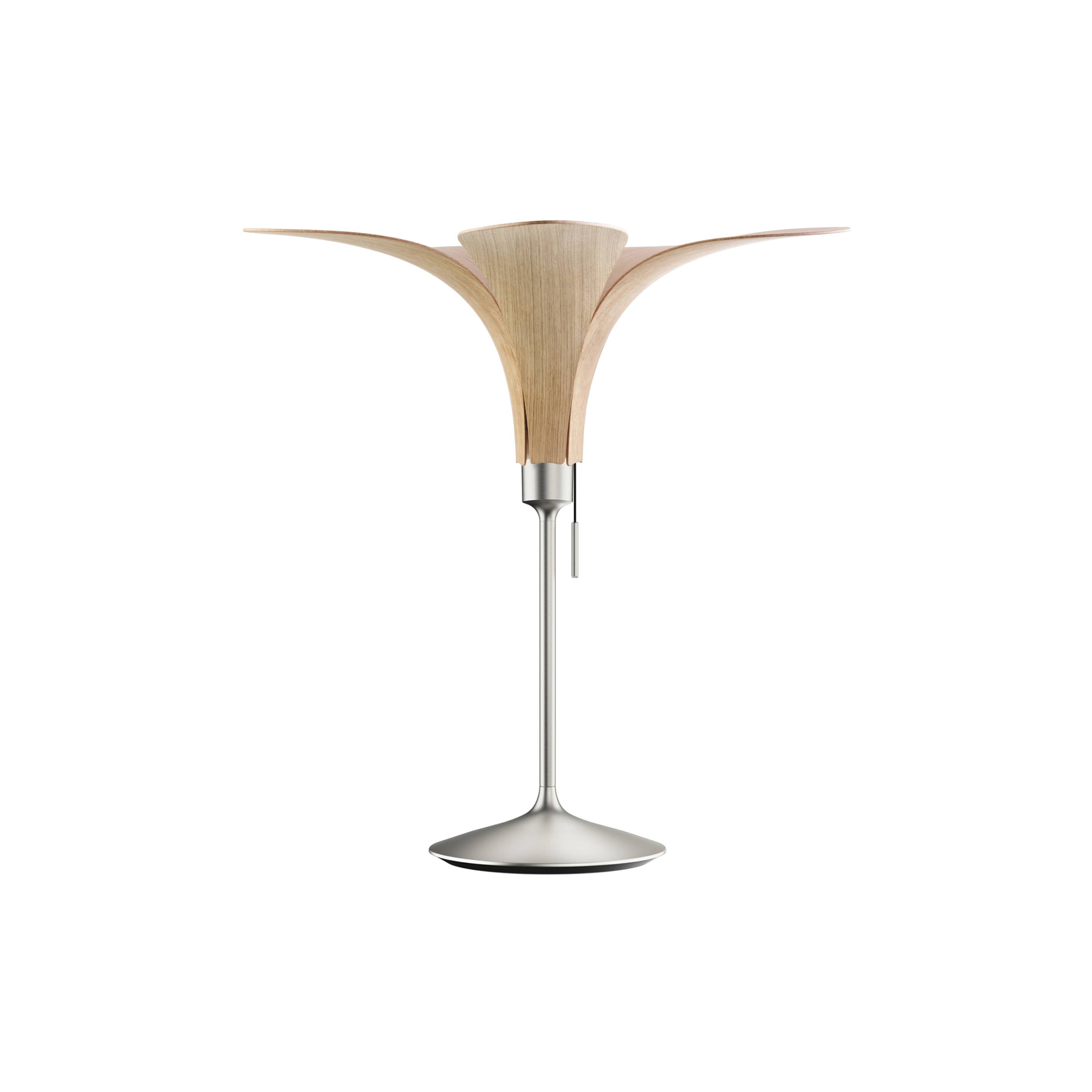 Jazz Champagne Table Lamp: Oak + Brushed Steel