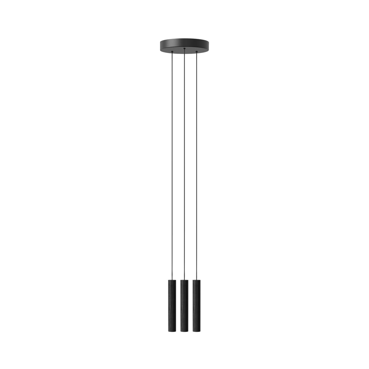 Chimes Cluster Pendant Lamp: Black Oak