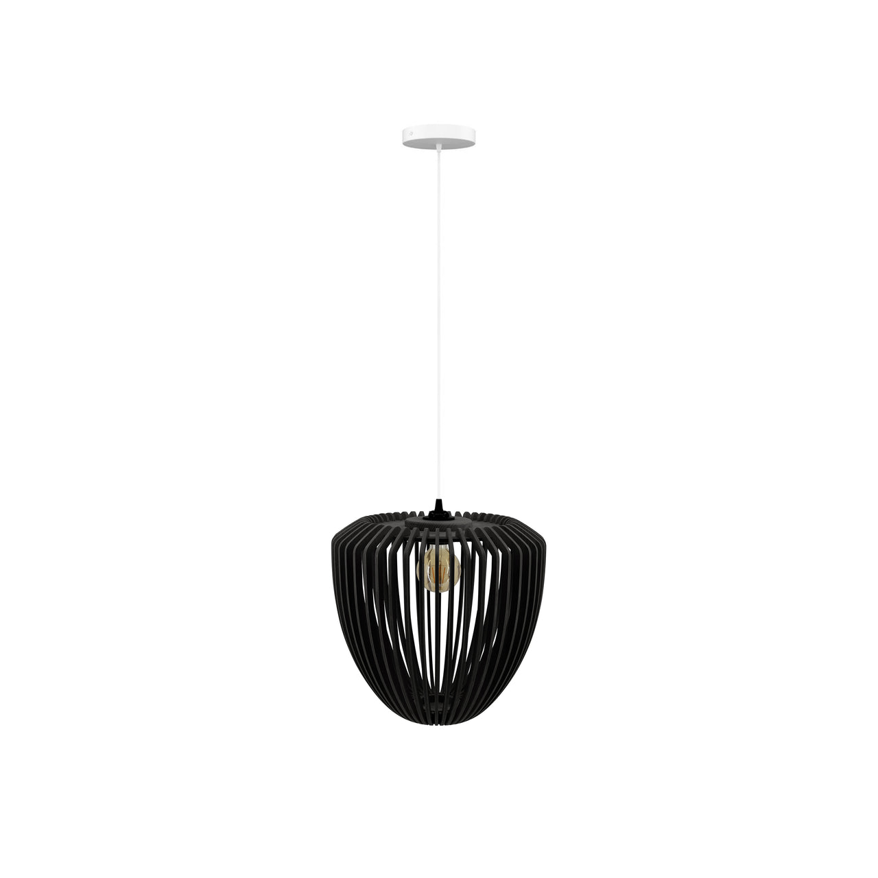 Clava Wood Pendant: Black Oak + White + Canopy