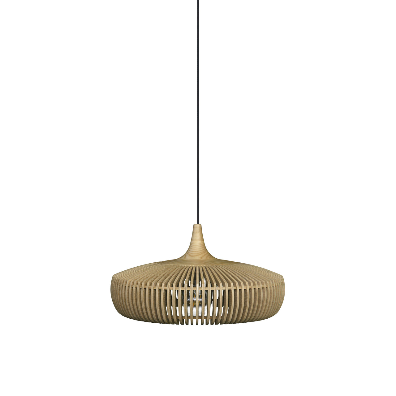 Clava Dine Wood Pendant: Natural Oak + Black (Plug-in)