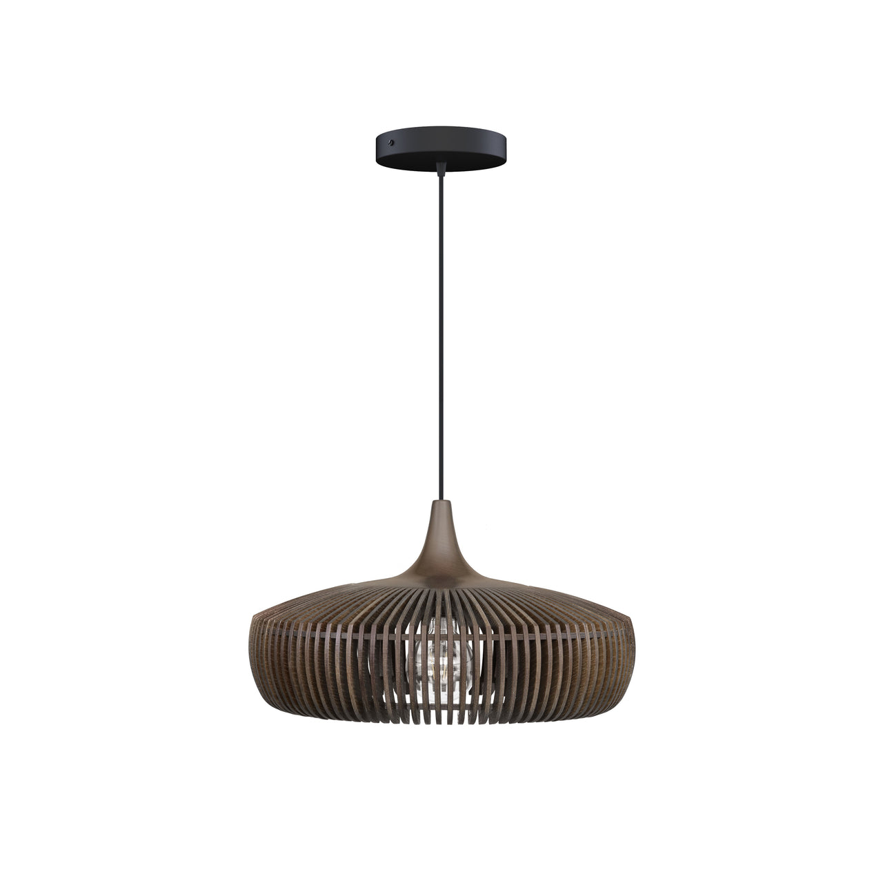 Clava Dine Wood Pendant: Dark Oak + Black (Canopy)