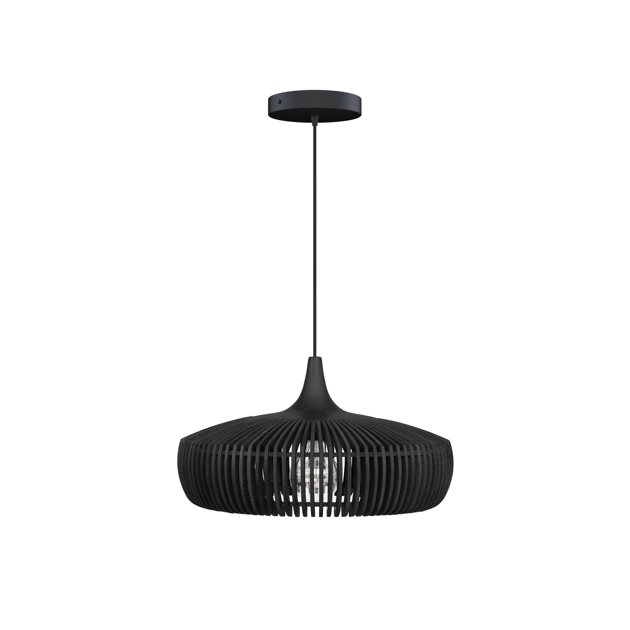 Clava Dine Wood Pendant: Black Oak + Black (Canopy)