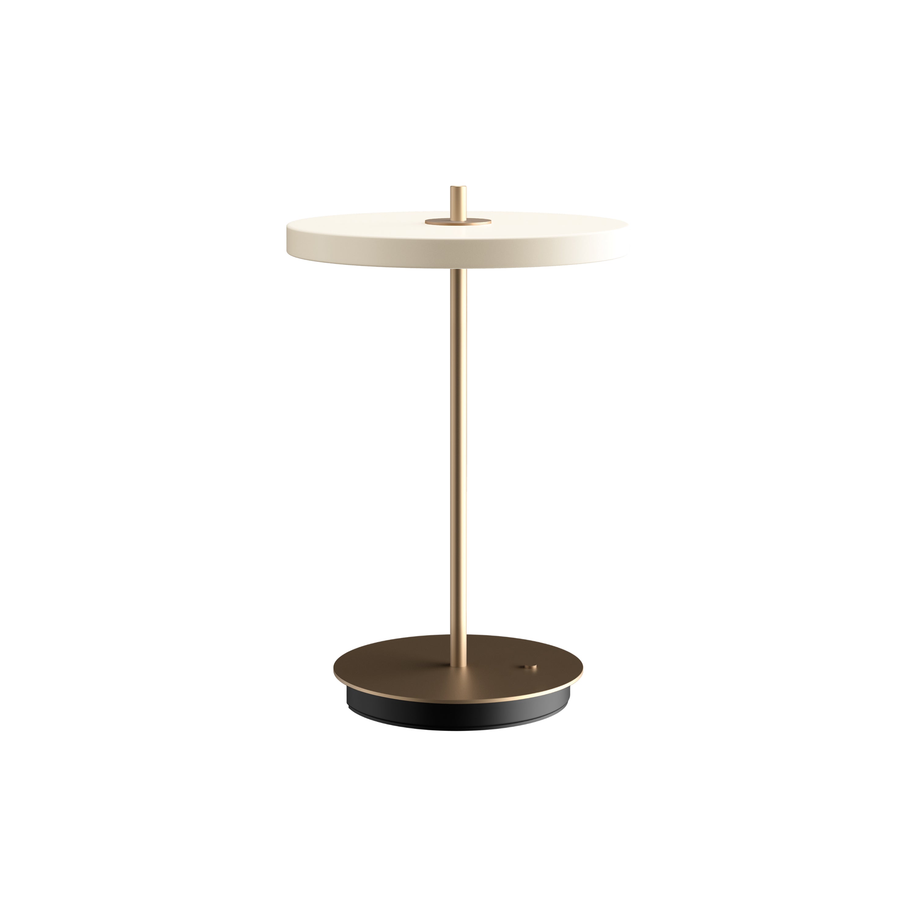 Asteria Move Portable Lamp: Pearl White + Brass