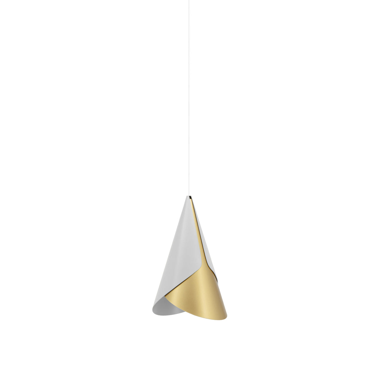 Cornet Pendant: Nuance Mist + Brass + White + Plug-in