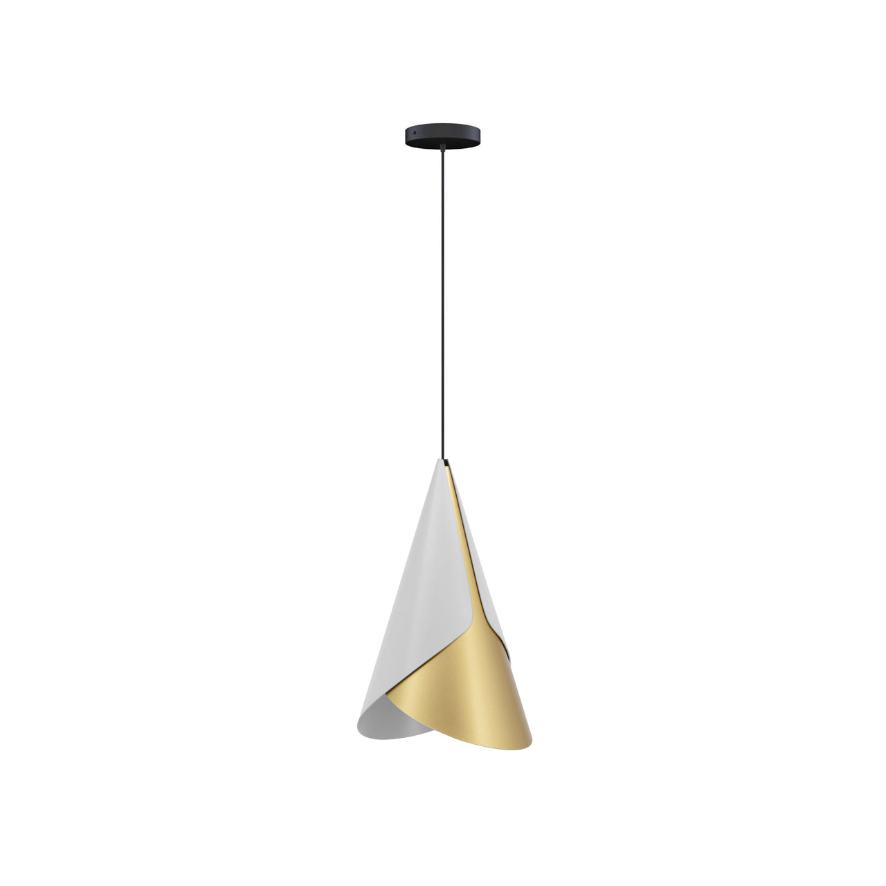 Cornet Pendant: Nuance Mist + Brass + Black + Canopy