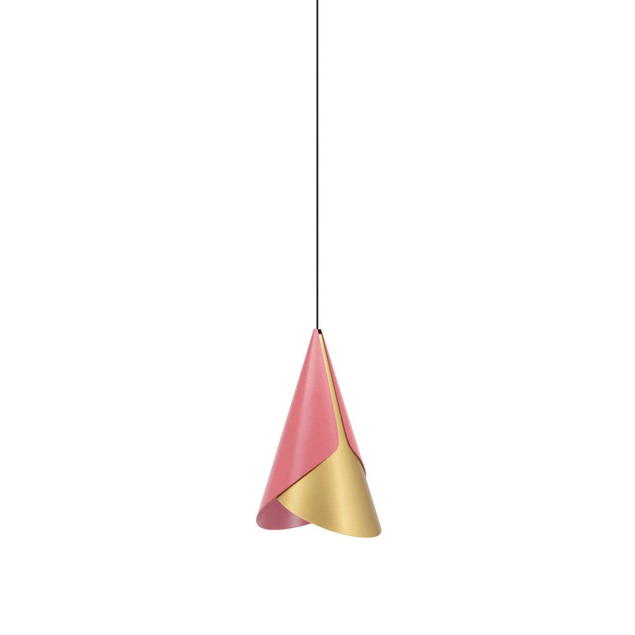 Cornet Pendant: Nuance Rose + Brass + Black + Plug-in