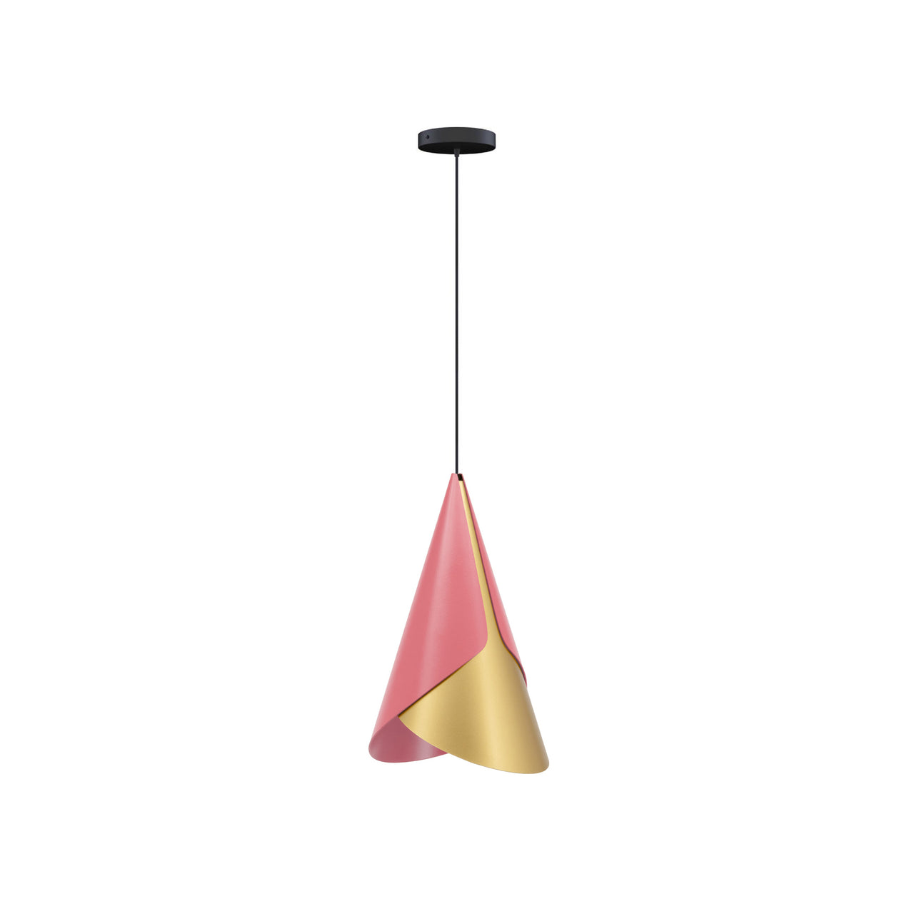 Cornet Pendant: Nuance Rose + Brass + Black + Canopy