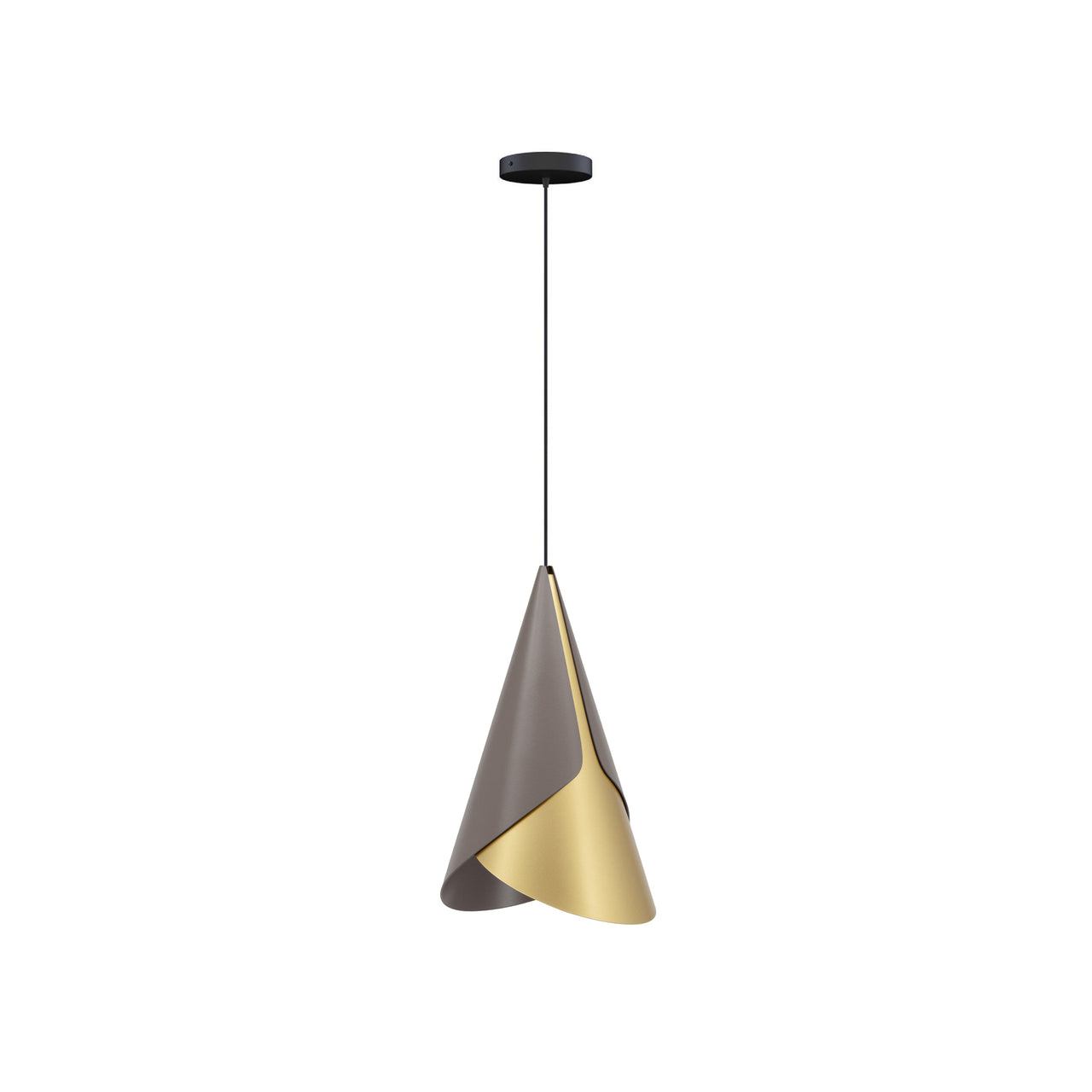 Cornet Pendant: Umber + Brass + Black + Canopy