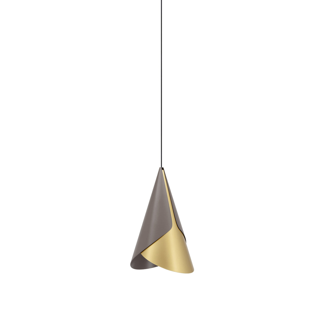 Cornet Pendant: Umber + Brass + Black + Plug-in