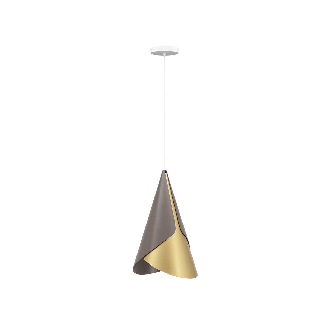 Cornet Pendant: Umber + Brass + White + Canopy