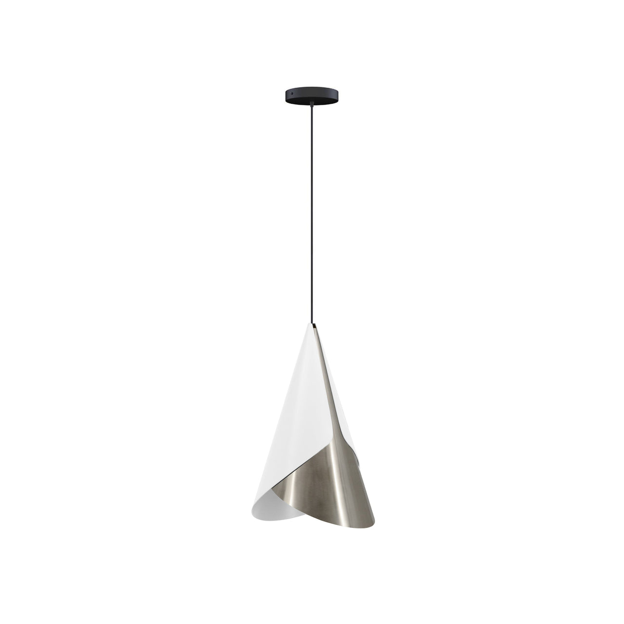 Cornet Pendant: White + Steel + Black + Plug-in