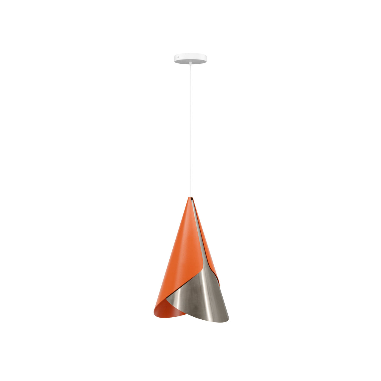 Cornet Pendant: Nuance Mist Orange + Steel + White + Canopy