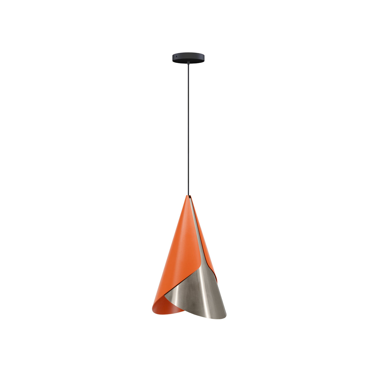 Cornet Pendant: Nuance Mist Orange + Steel + Black + Canopy