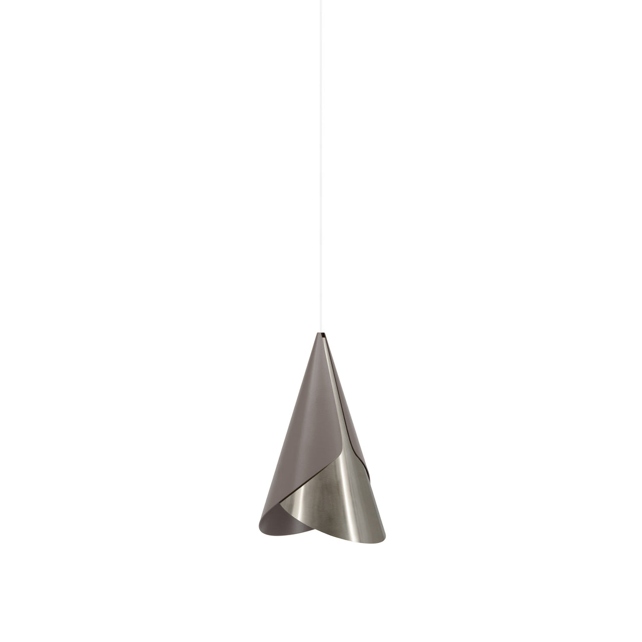 Cornet Pendant: Umber + Steel + White + Plug-in
