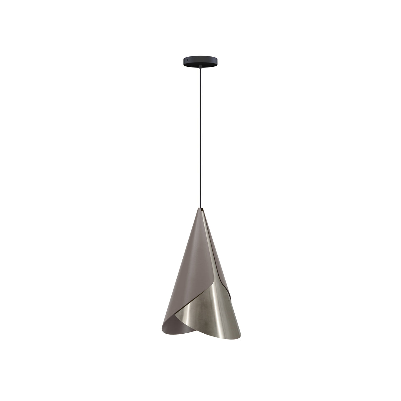 Cornet Pendant: Umber + Steel + Black + Canopy