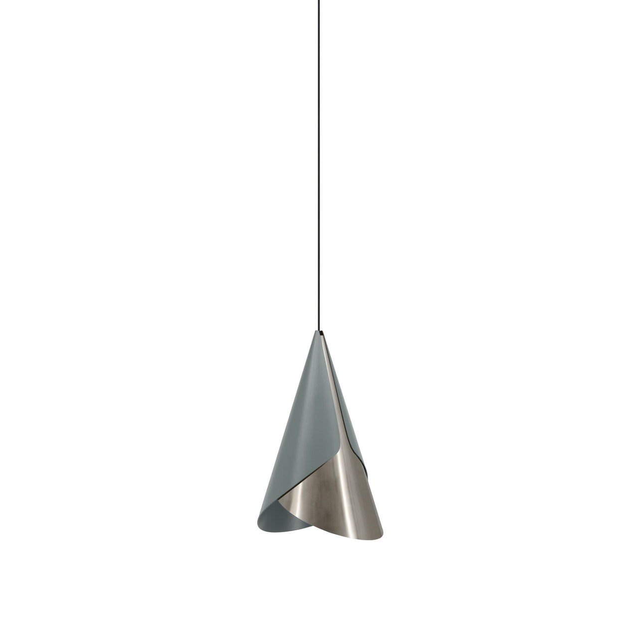 Cornet Pendant: Slate + Steel + Black + Plug-in