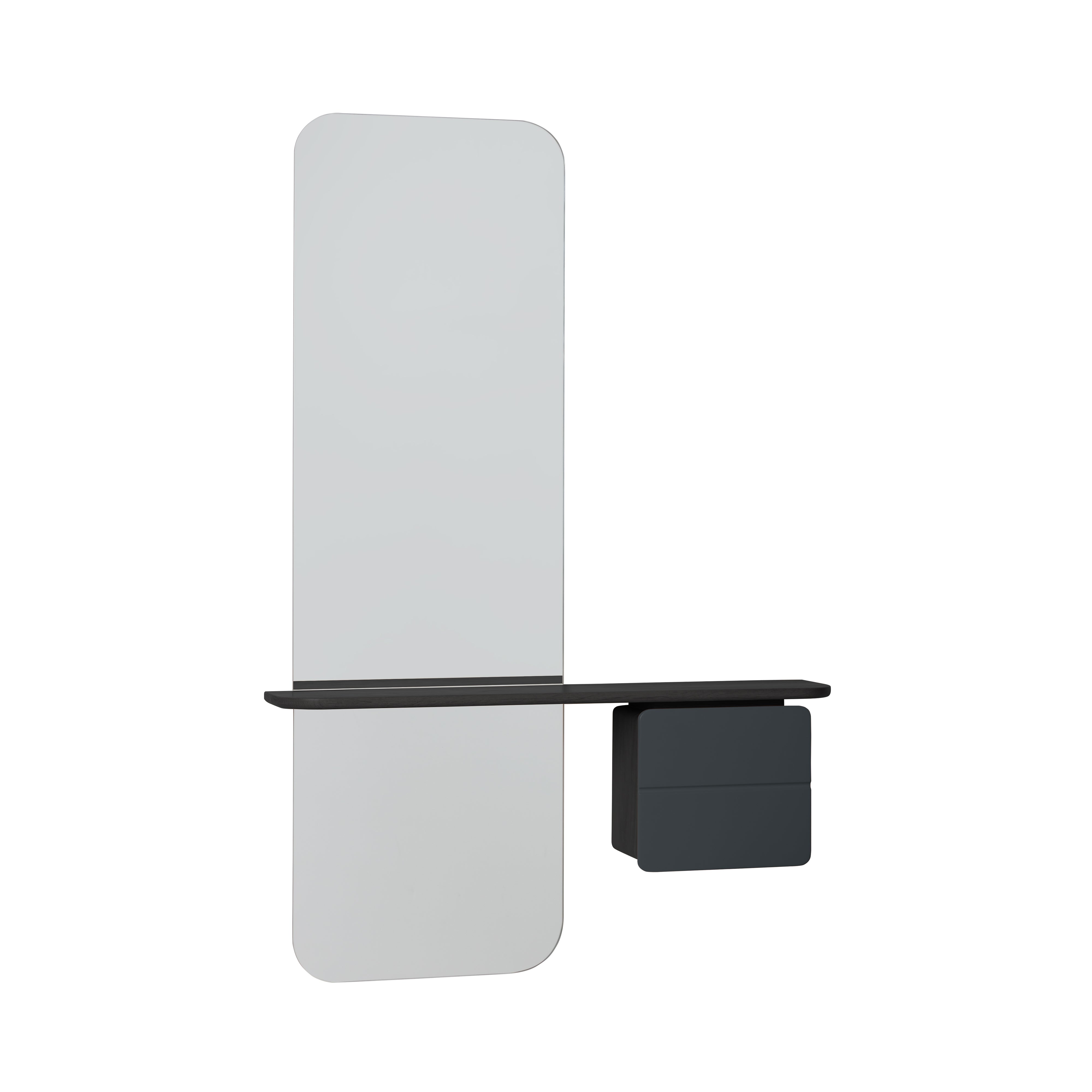 One More Look Mirror: Black Oak + Anthracite Grey