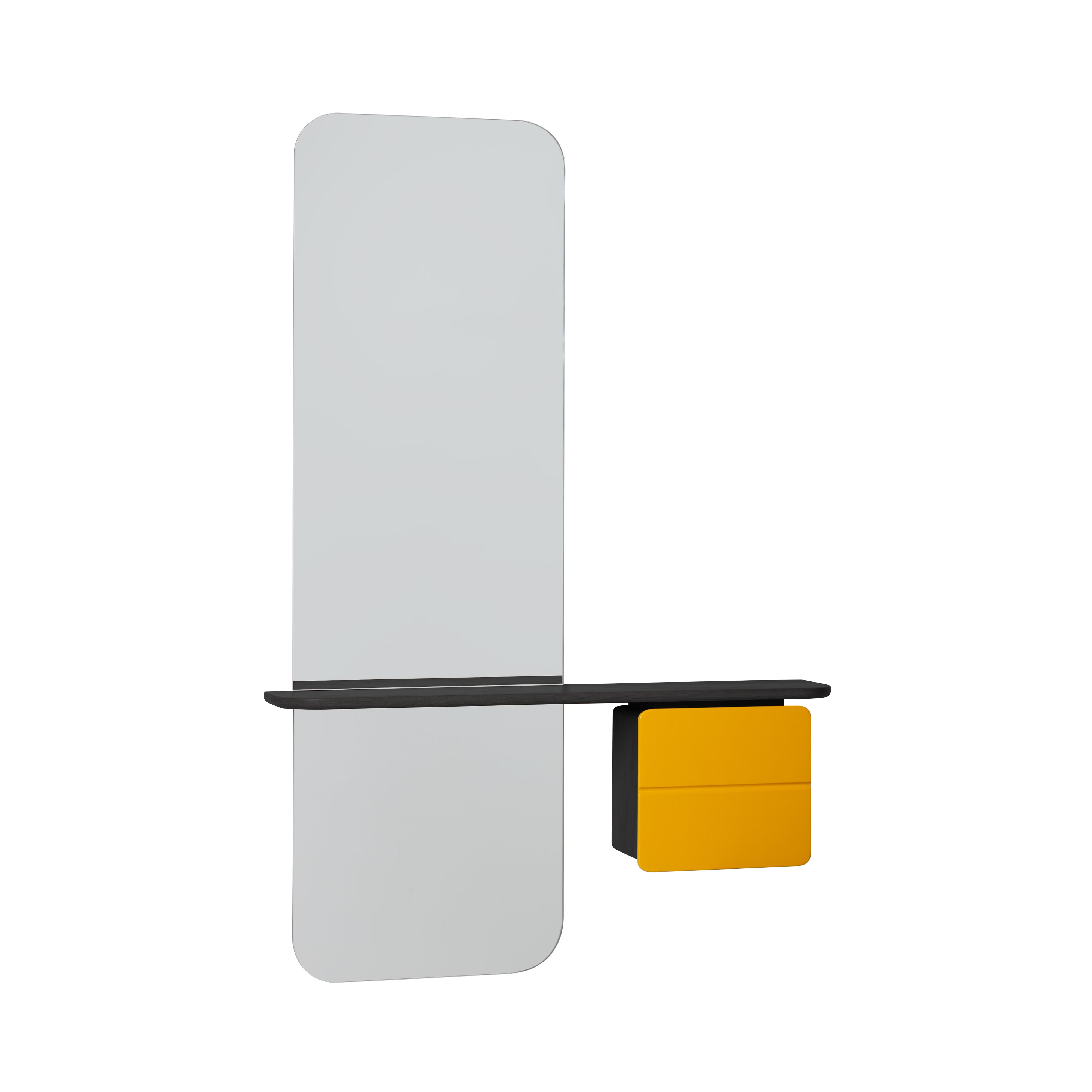 One More Look Mirror: Black Oak + Saffron Yellow