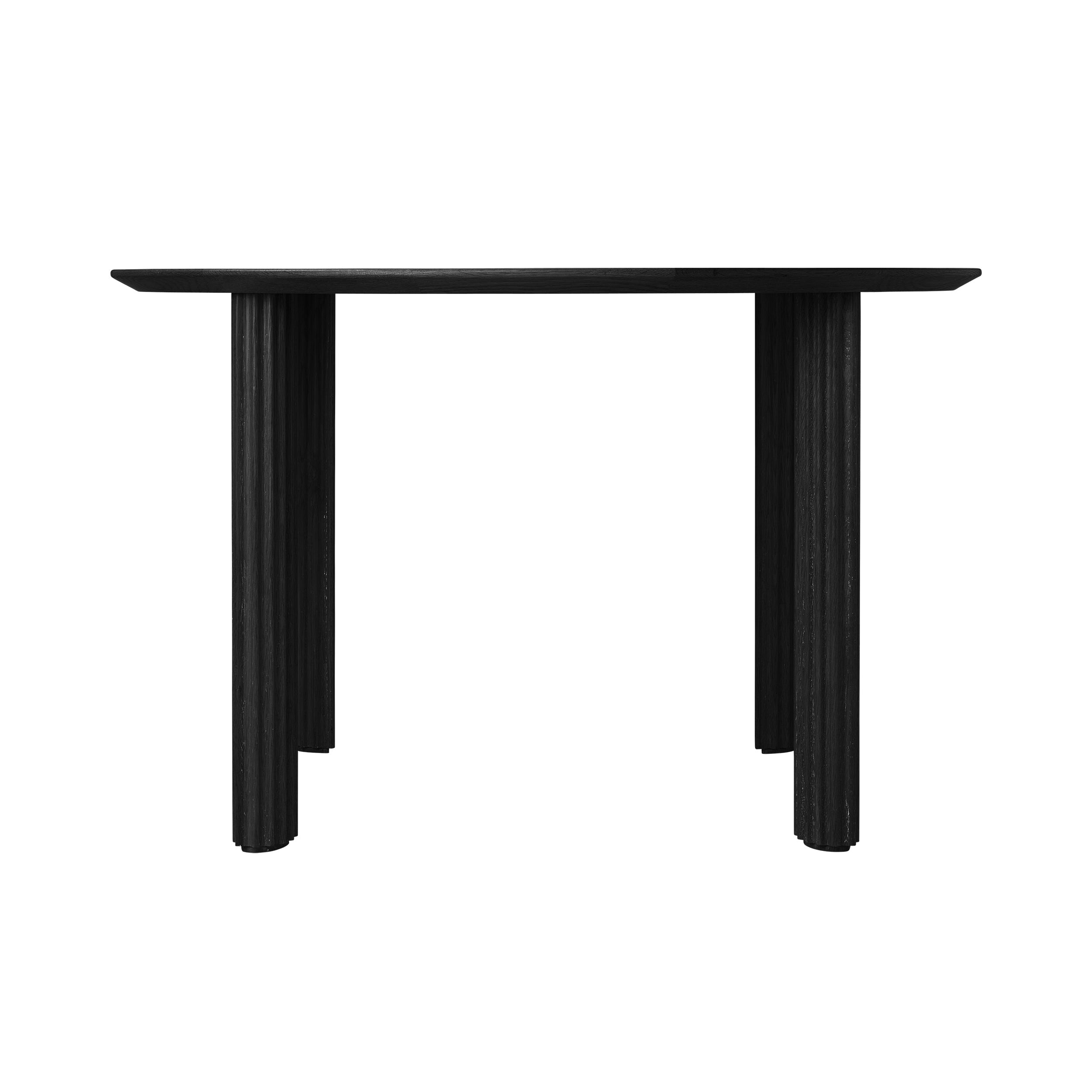 Comfort Circle Dining Table: Ripples + Black Oak