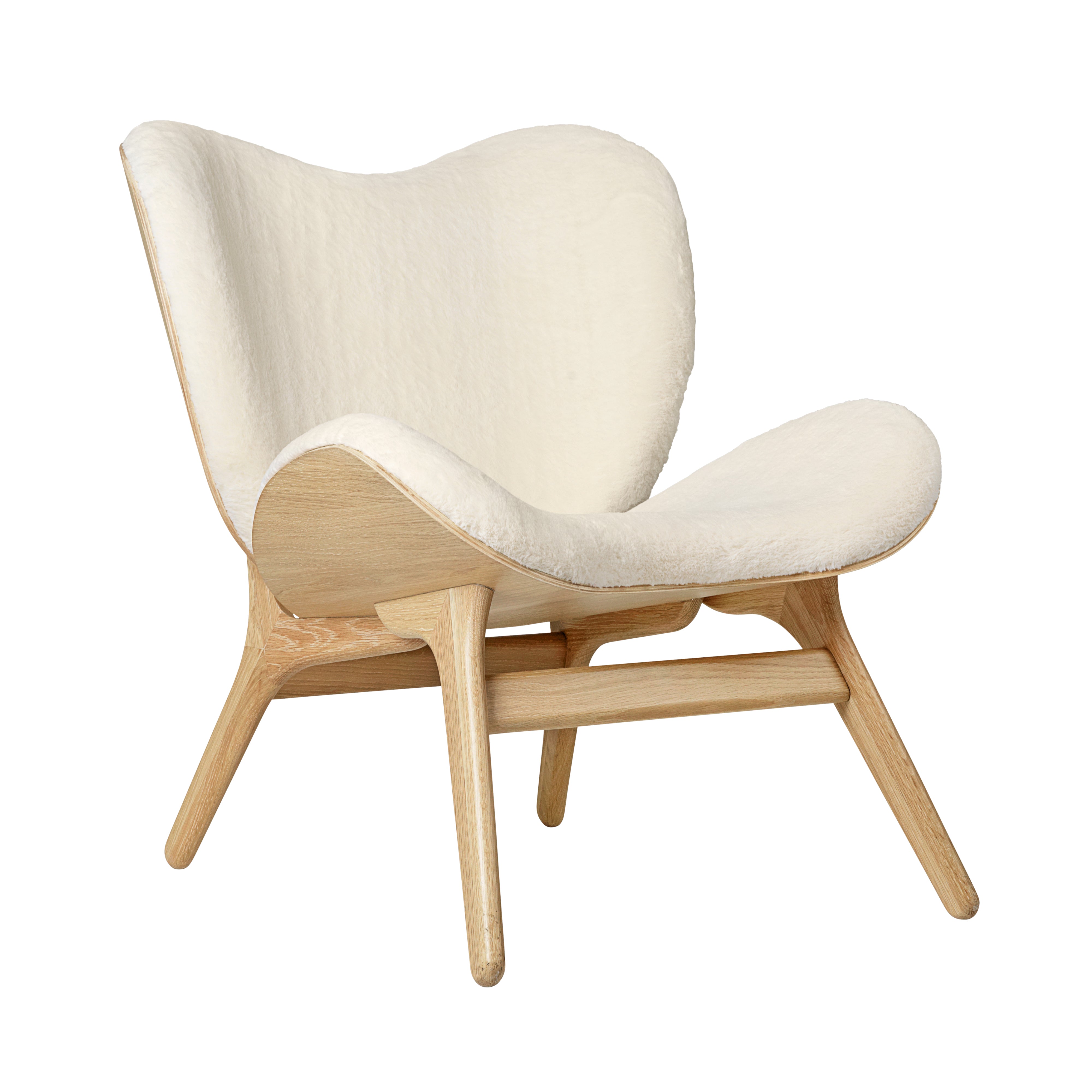 A Conversation Piece Lounge Chair: Oak + Teddy White