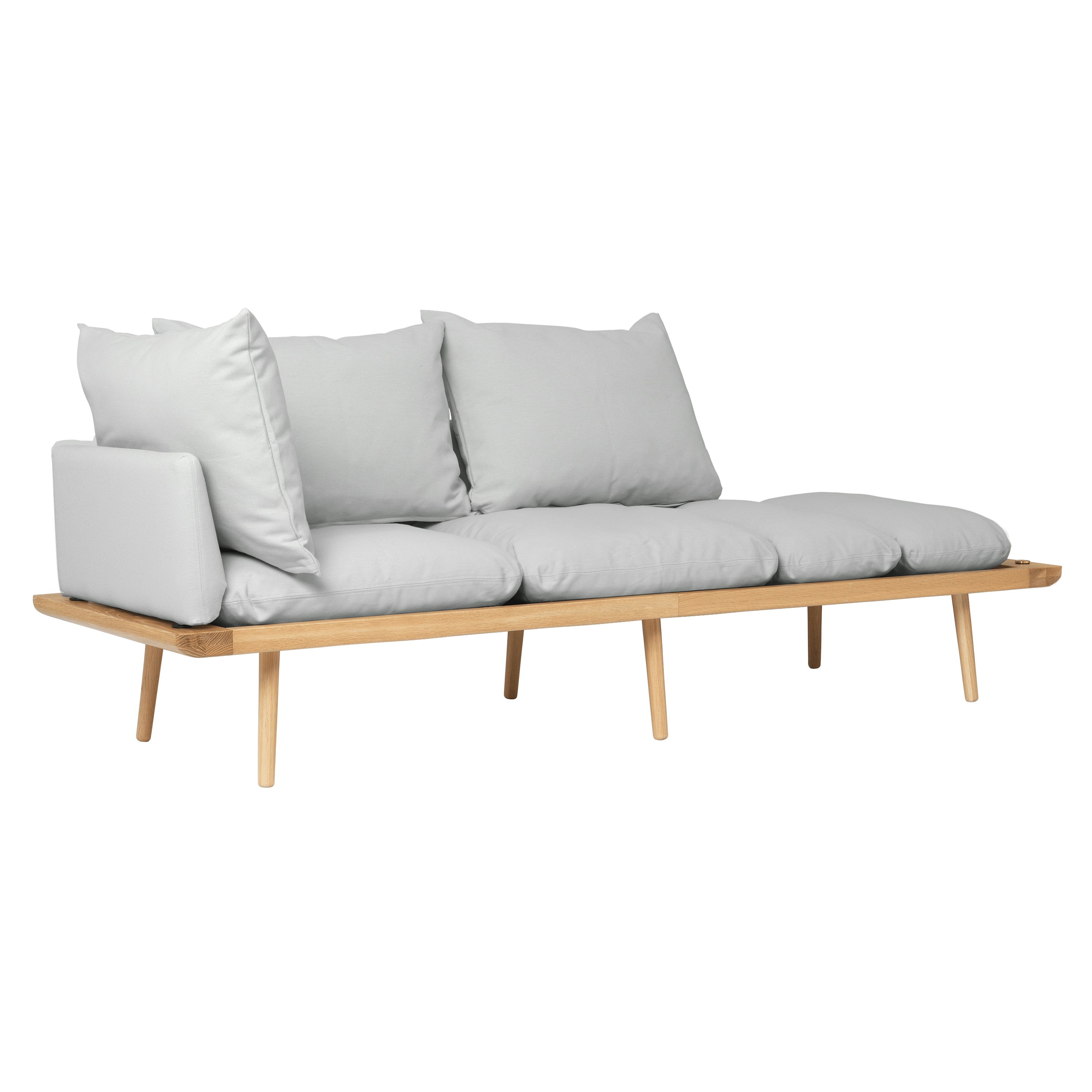 Lounge Around 3 Seater Sofa: Oak + With Sterling Cushion