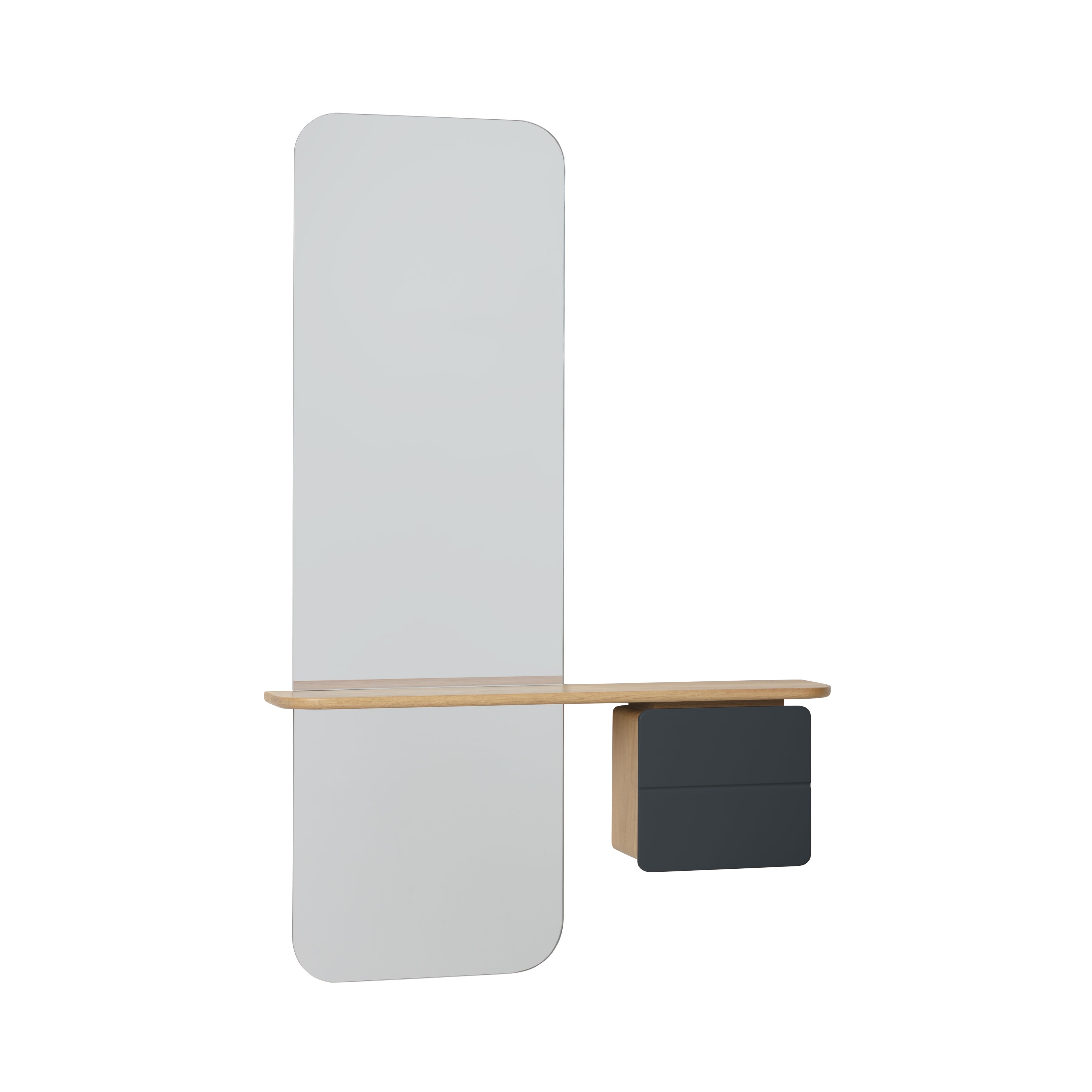 One More Look Mirror: Oak + Anthracite Grey