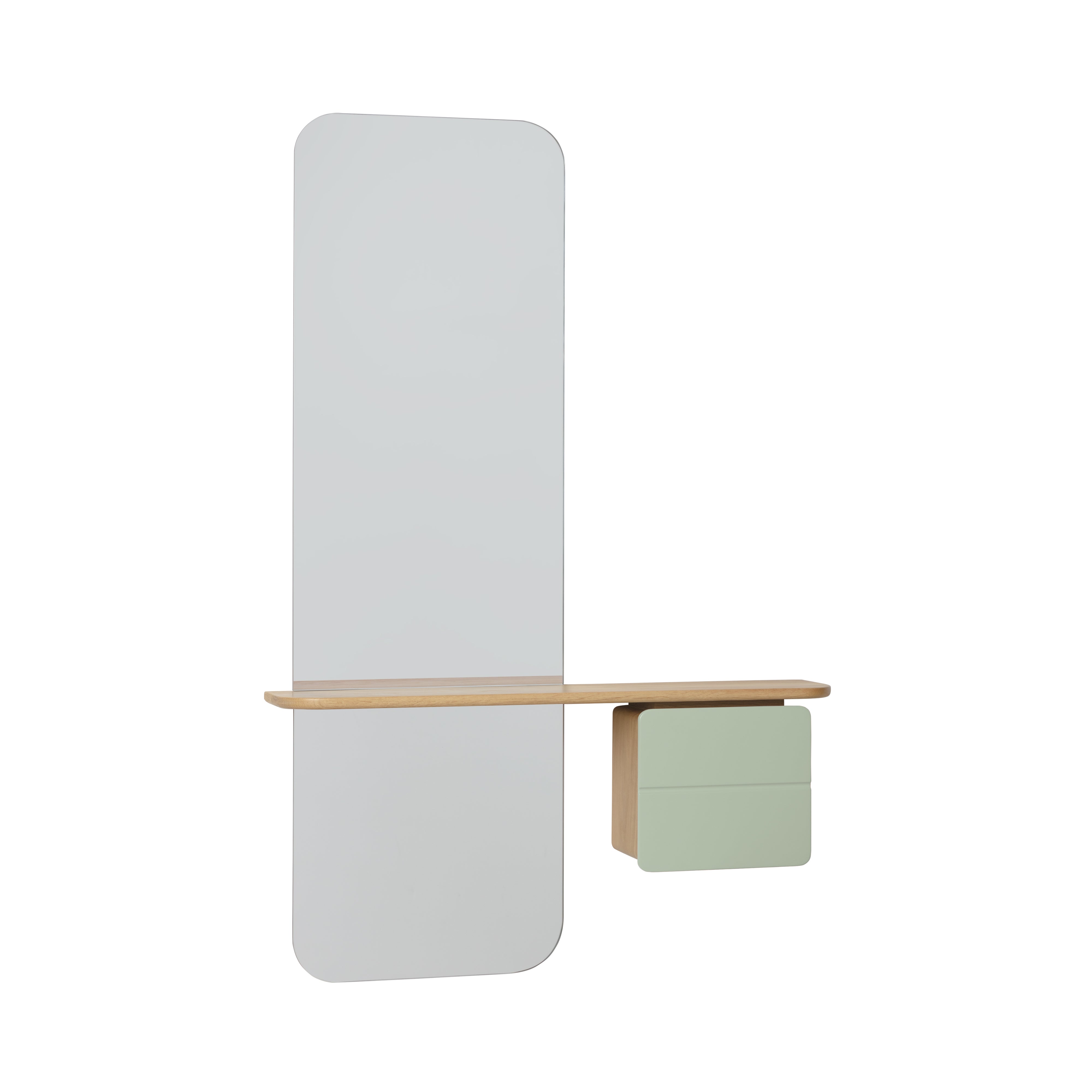 One More Look Mirror: Oak + Nuance Olive