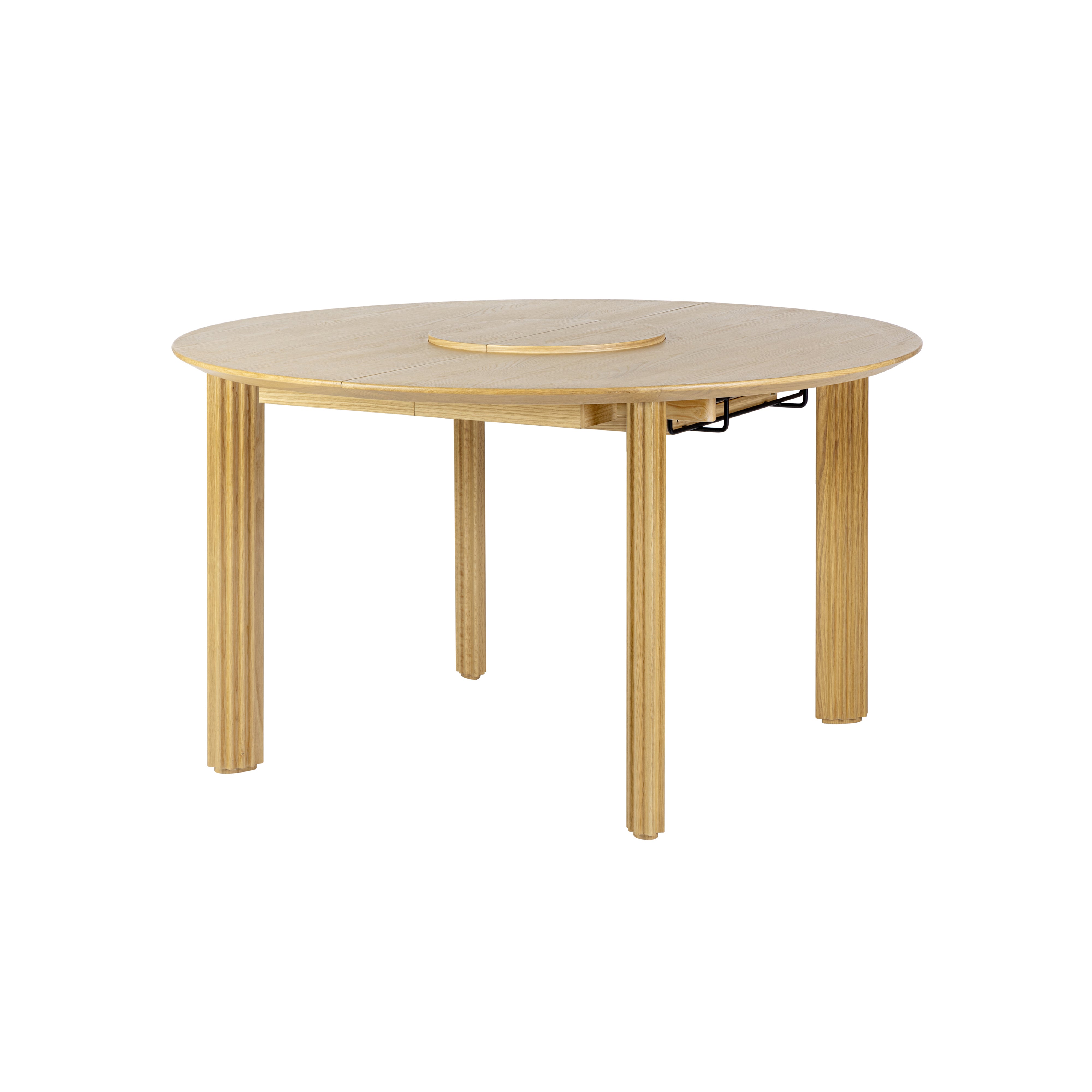 Comfort Circle Dining Table with Extension: Ripples + Oak