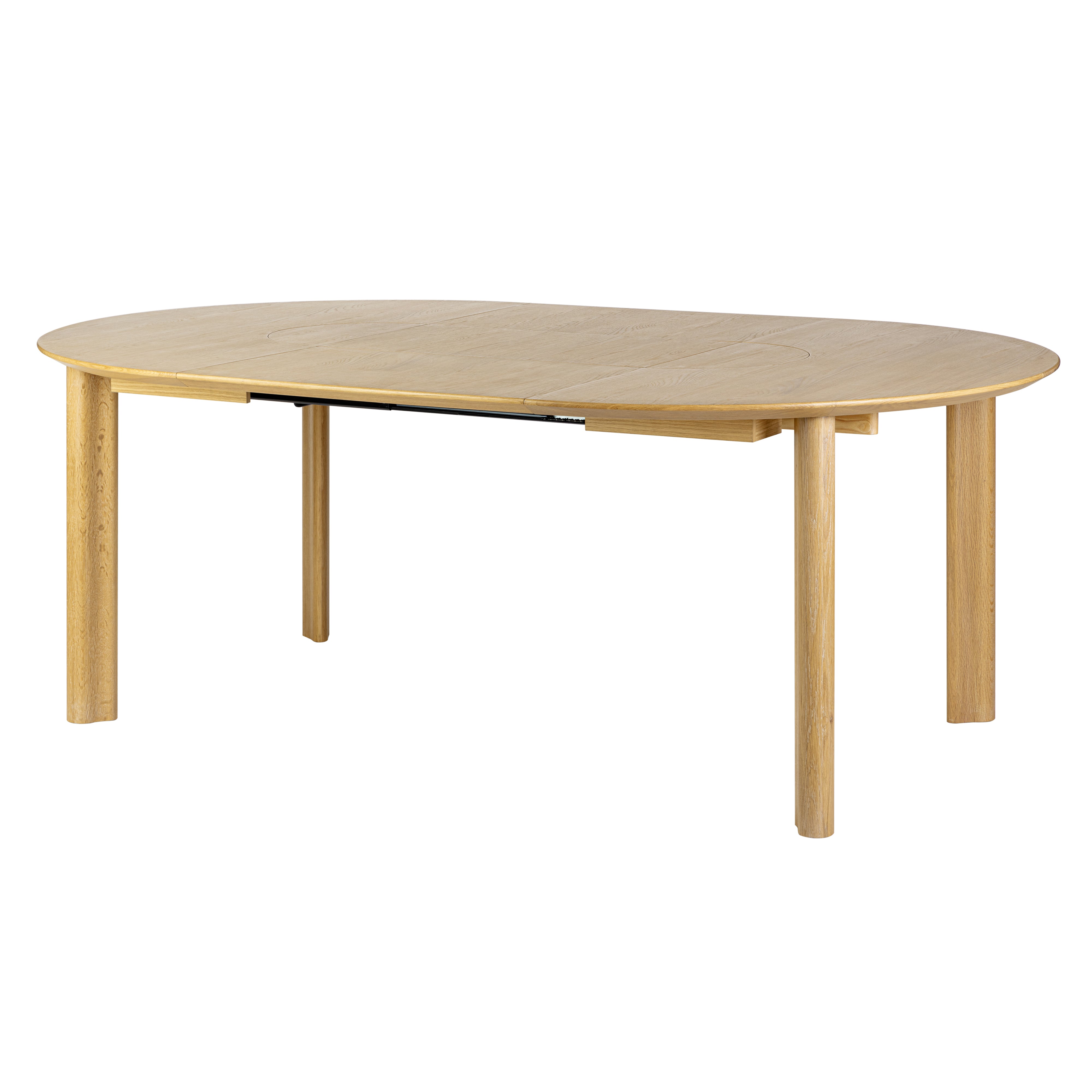 Comfort Circle Dining Table with Extension: Smooth + Oak