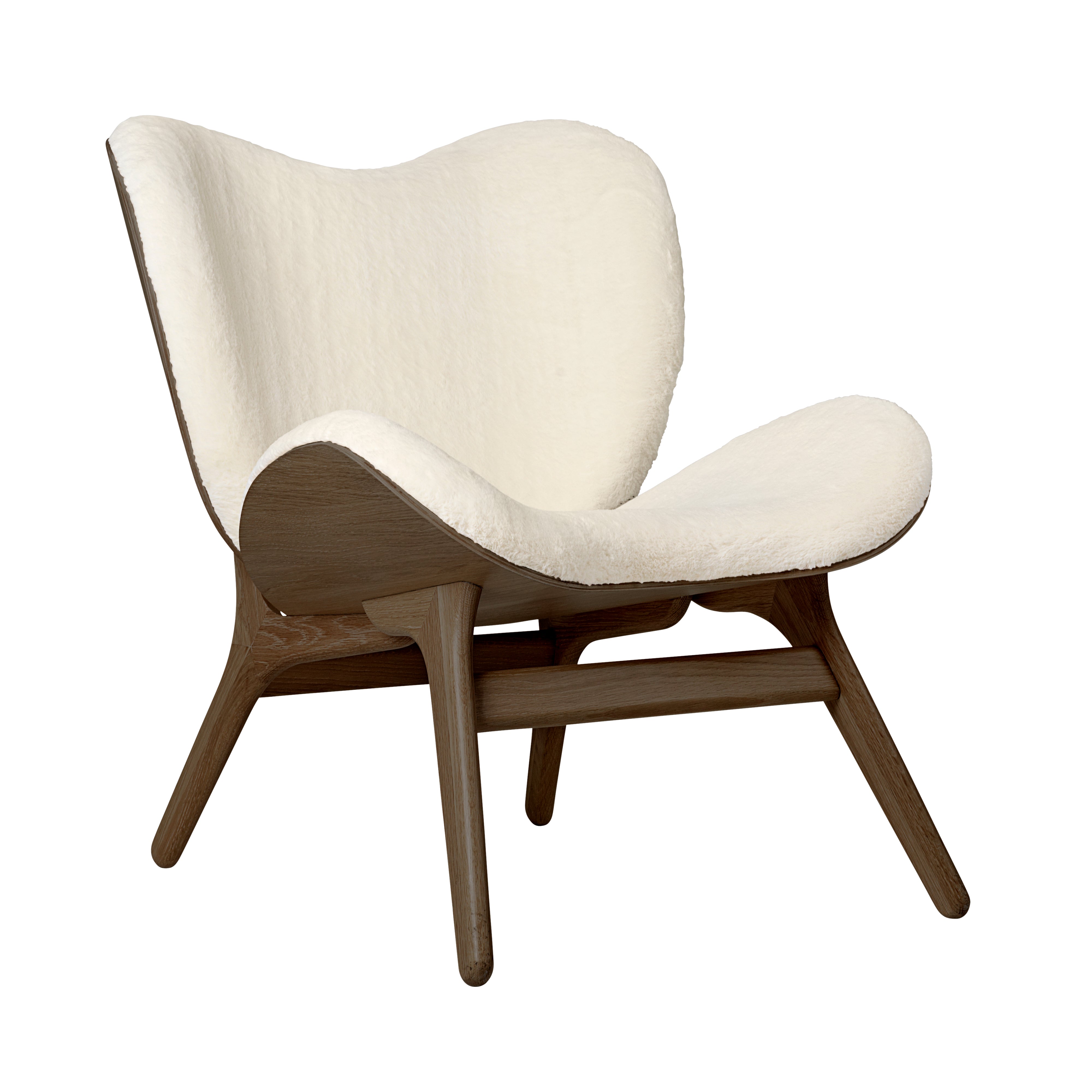 A Conversation Piece Lounge Chair: Dark Oak + Teddy White
