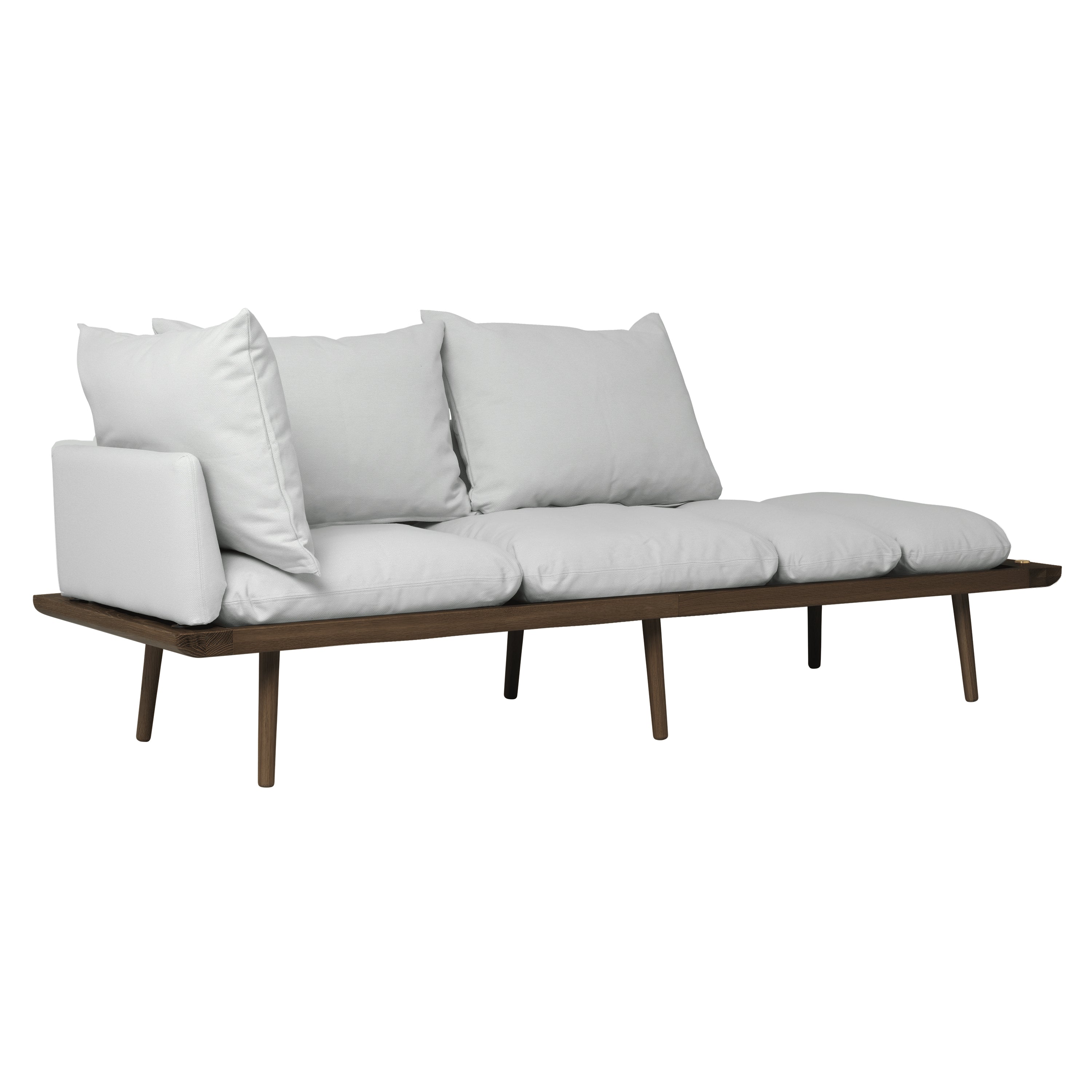 Lounge Around 3 Seater Sofa: Dark Oak + With Sterling Cushion