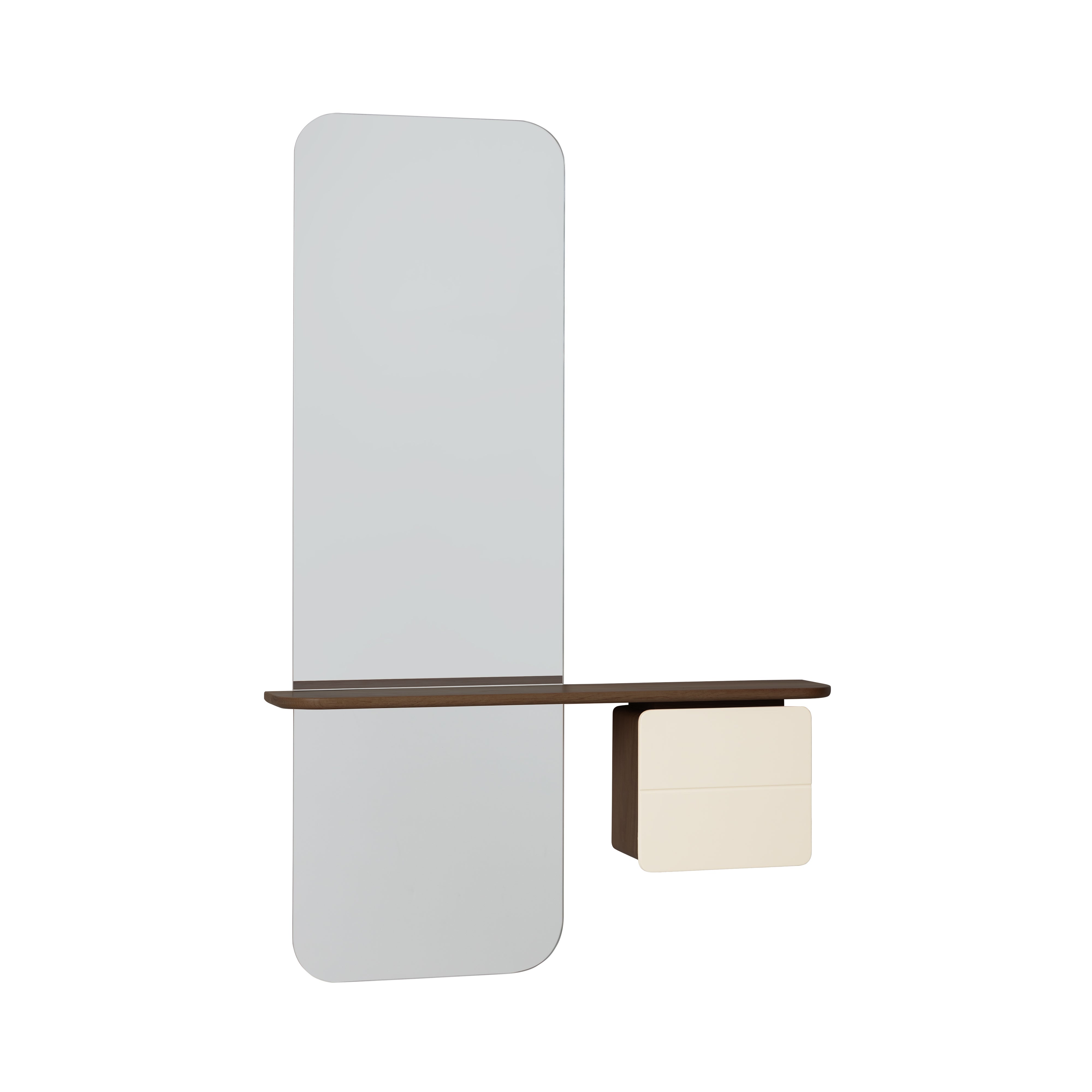One More Look Mirror: Dark Oak + Pearl White