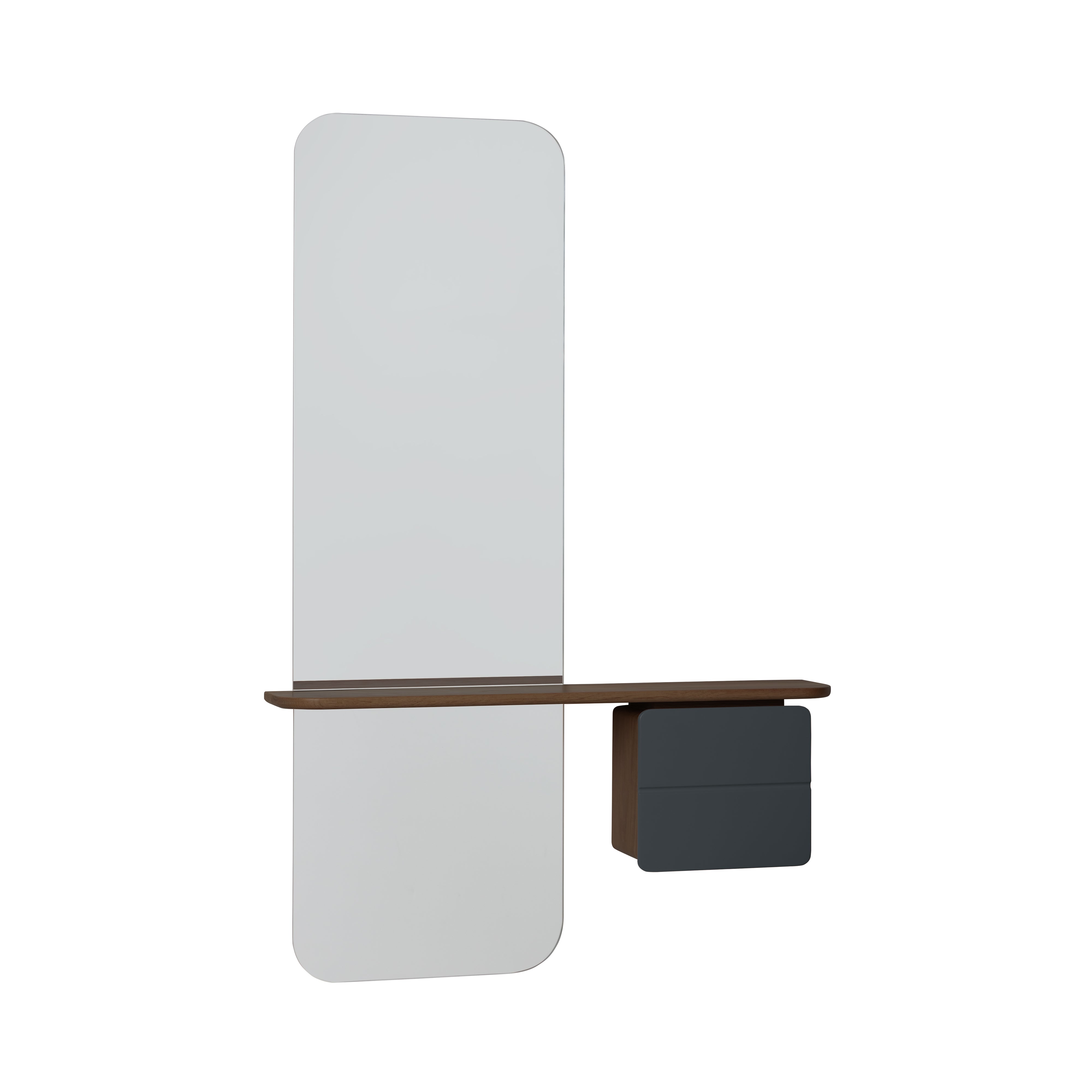 One More Look Mirror: Dark Oak + Anthracite Grey