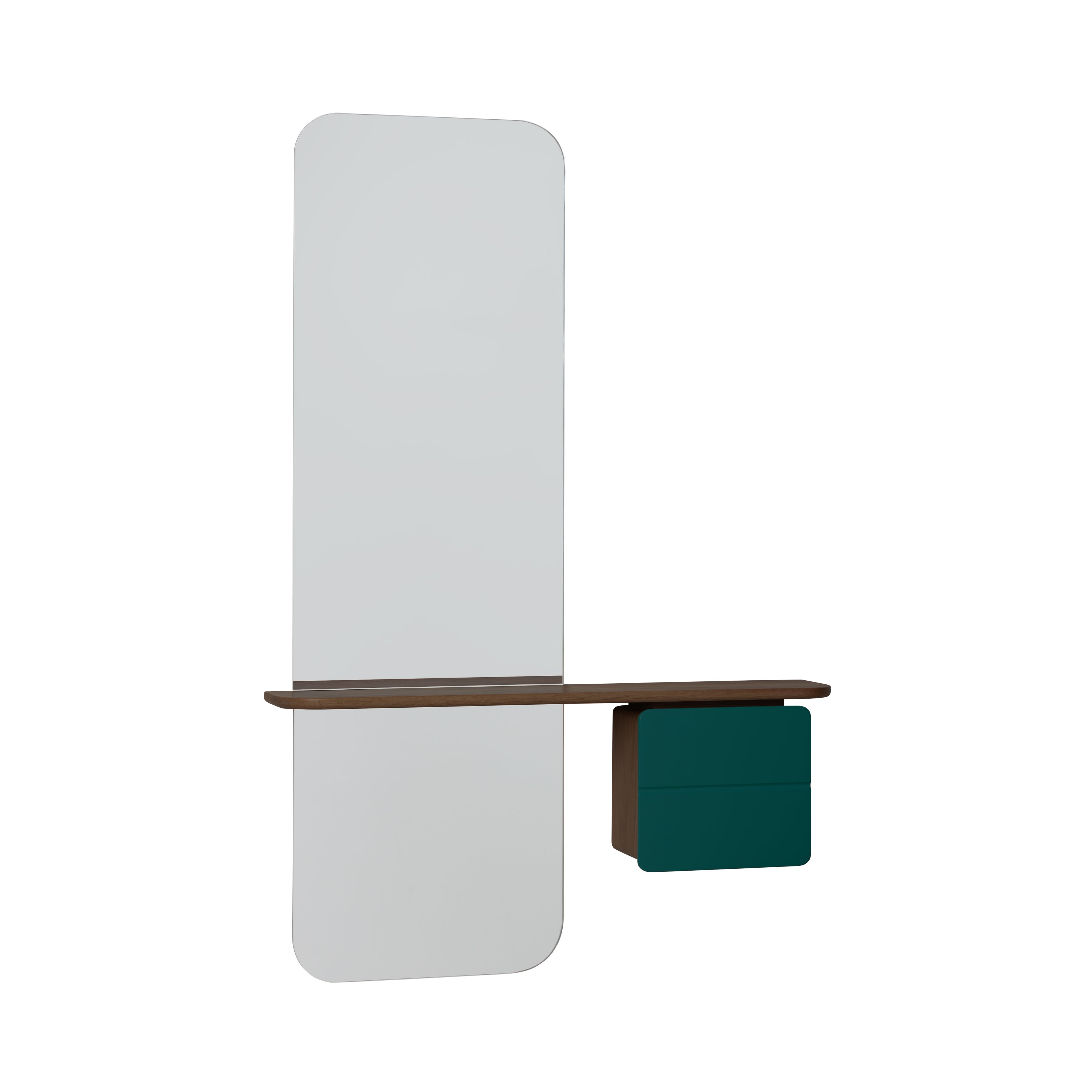 One More Look Mirror: Dark Oak + Forest Grey