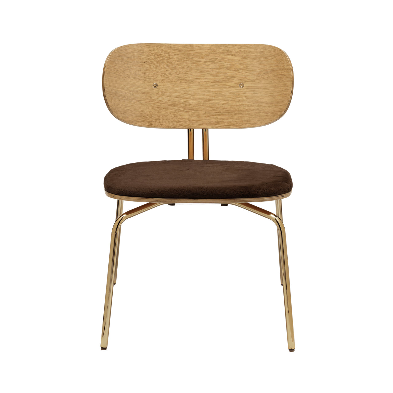 Curious Lounge Chair: Brass +
With Teddy Brown Cushion