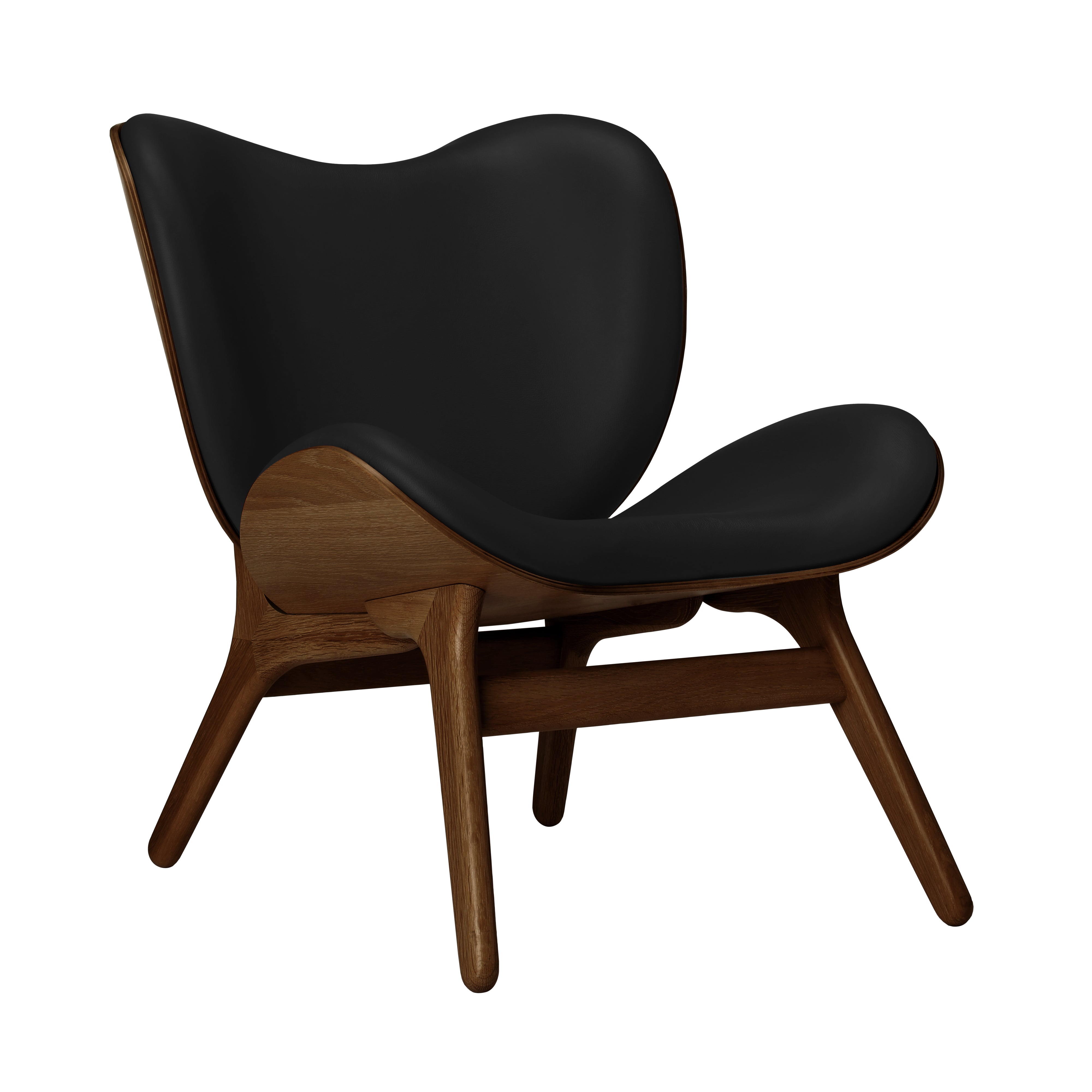A Conversation Piece Lounge Chair: Dark Oak + Black