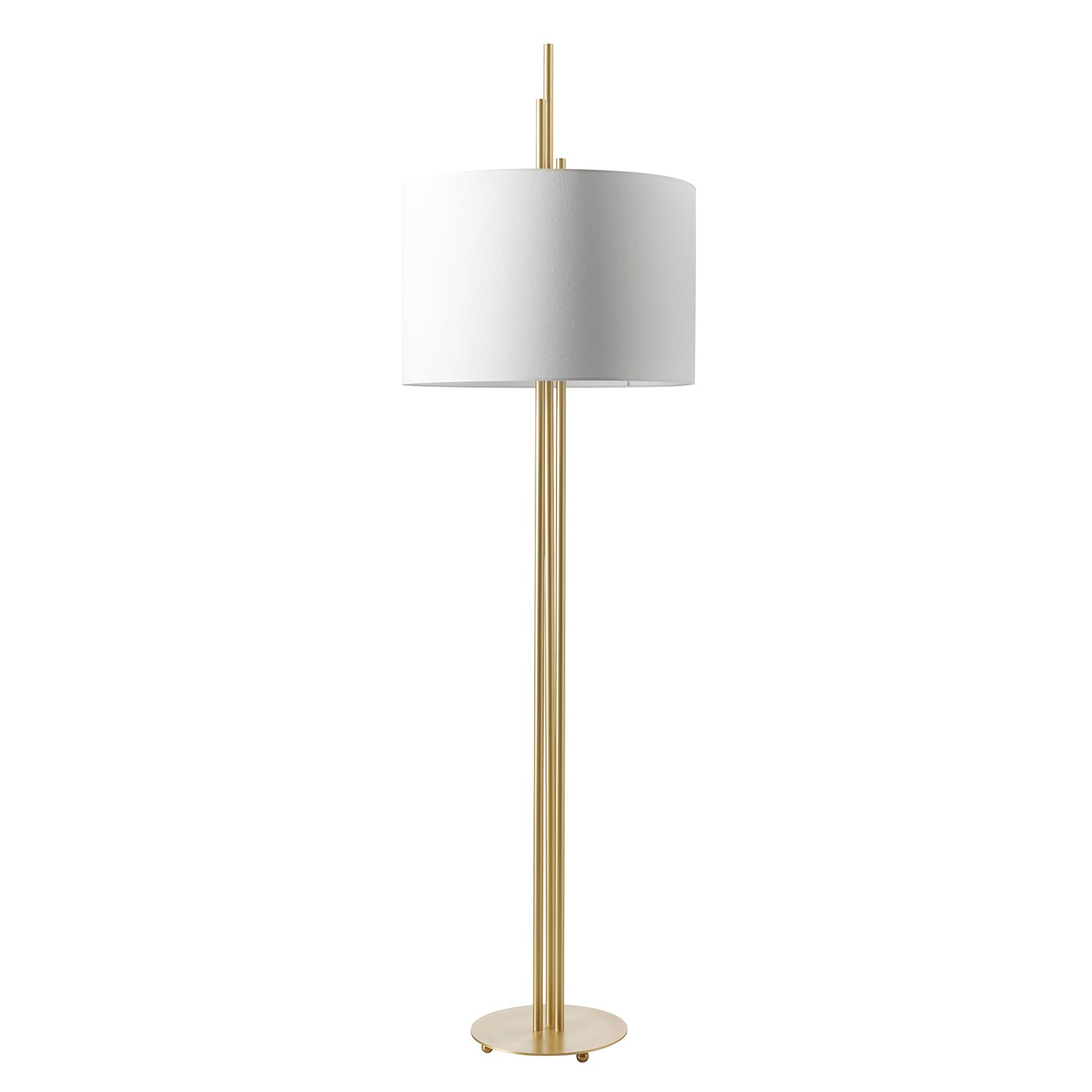 Upper Floor Lamp: Polished Brass + White
