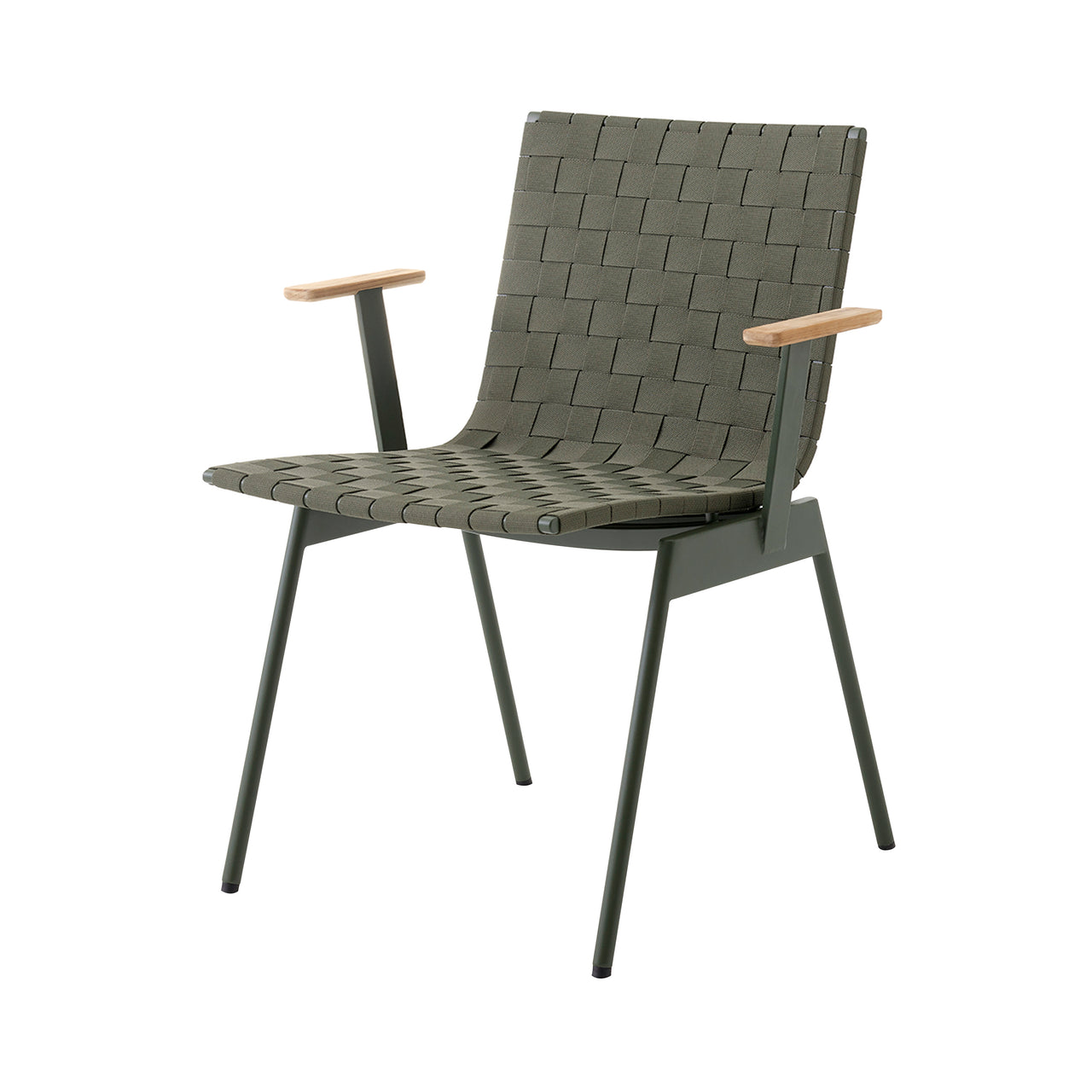 Ville AV34 Stacking Outdoor Armchair: Set of 2 + Bronze Green + Without Cushion