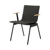 Ville AV34 Stacking Outdoor Armchair: Set of 2 + Warm Black + Without Cushion