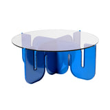 Wave Table: Electric Blue + Clear Glass