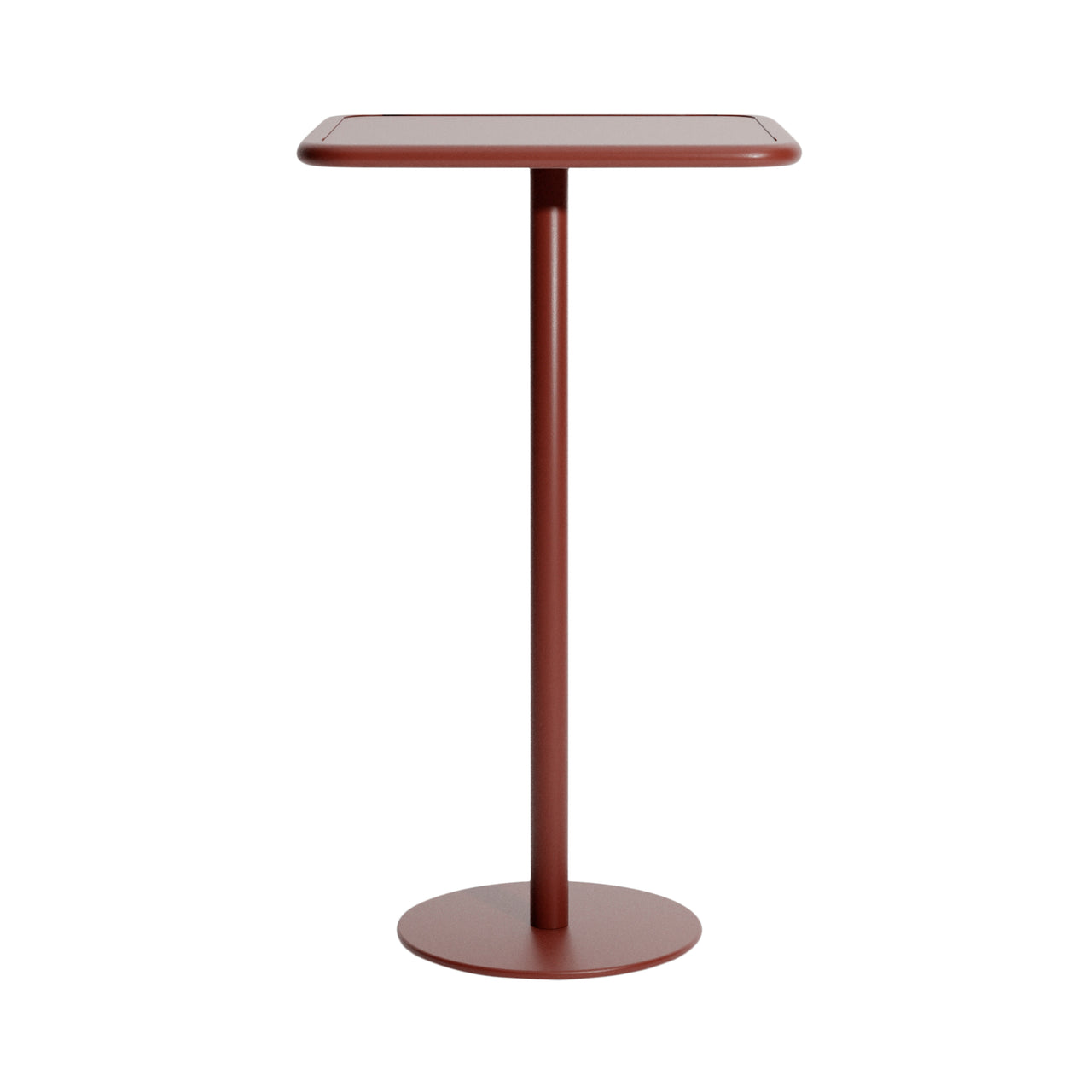 Week-End Bistro High Table: Square + Brown Red