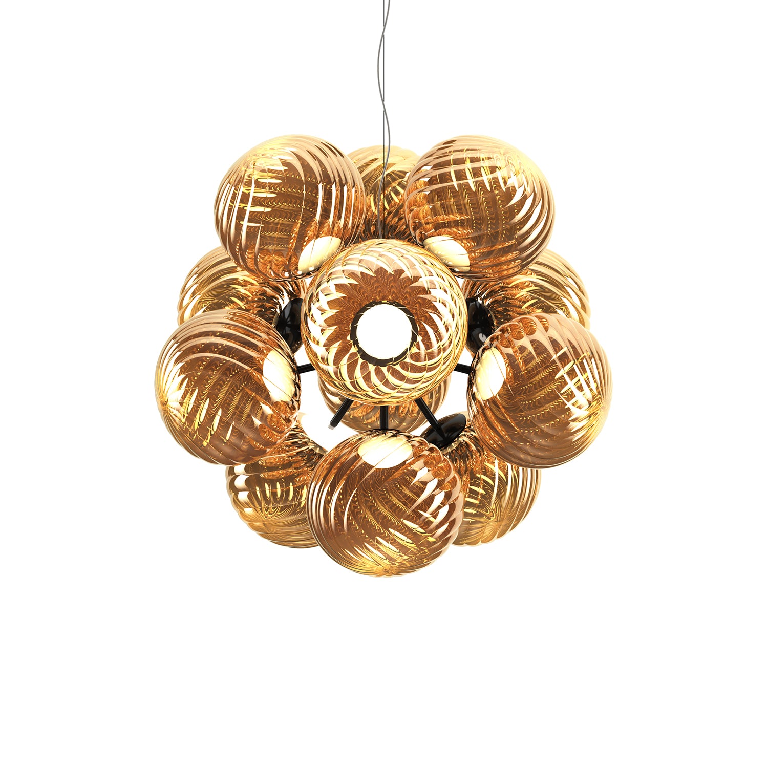 Whirl Brust Chandelier: Gold