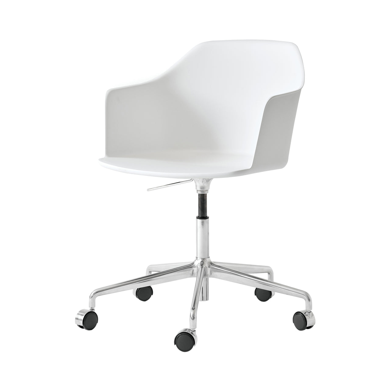 Rely Armchair HW53: White + Polished Aluminum