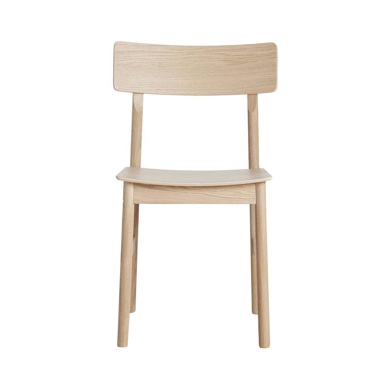 Pause Dining Chair 2.0: White Pigmented Oak + Without Seatpad