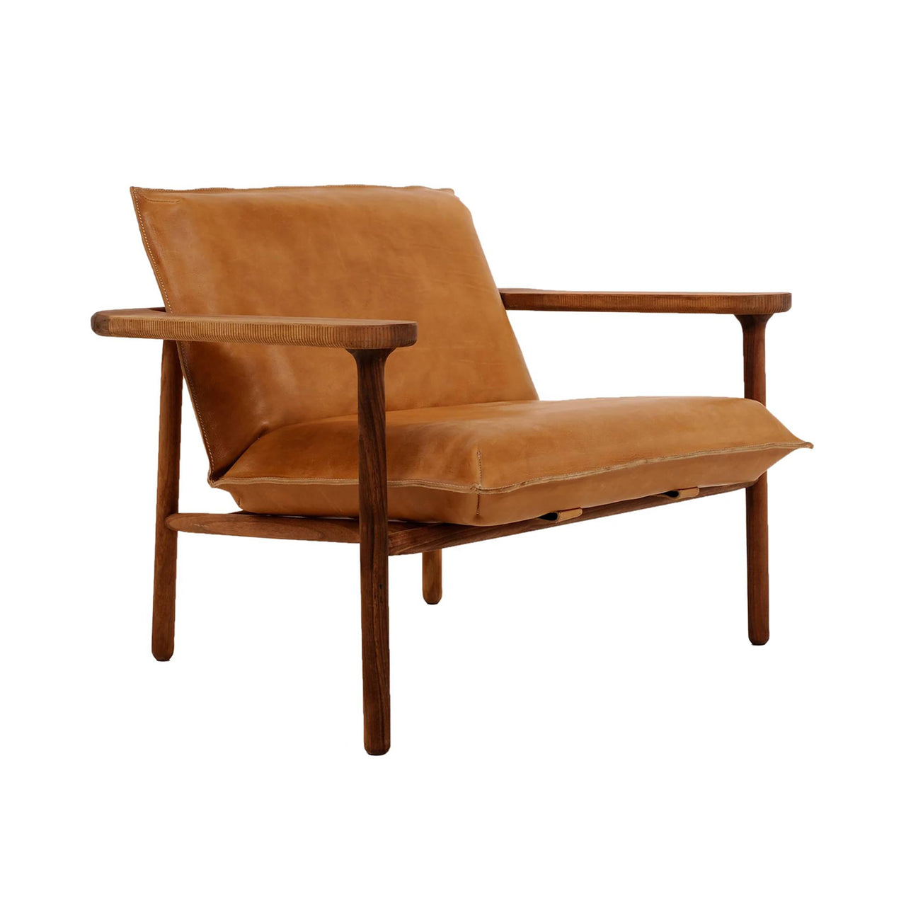Igman Lounge Chair: Oiled Walnut + Cognac Saddle Leather