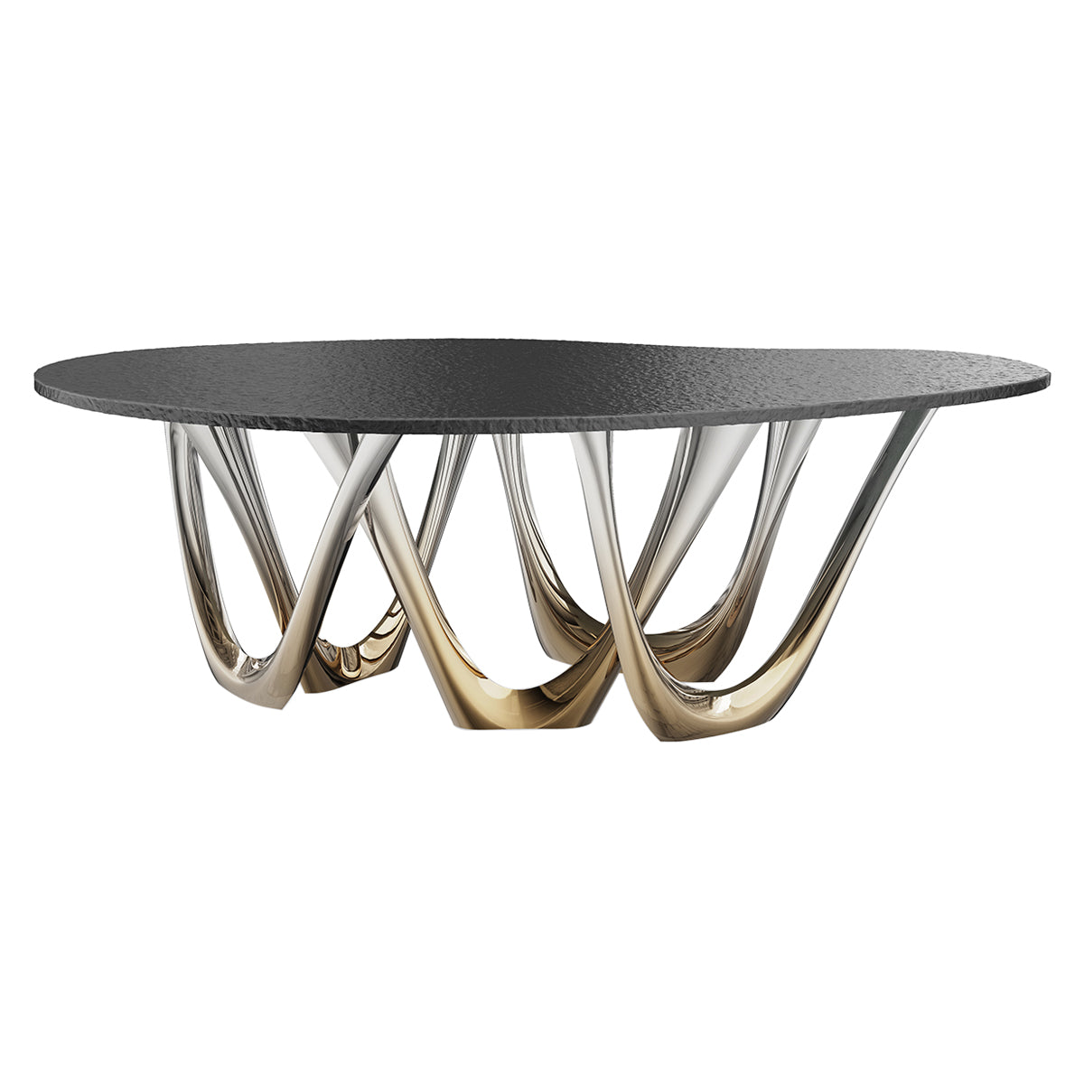 G Table: Granite + Flamed Gold