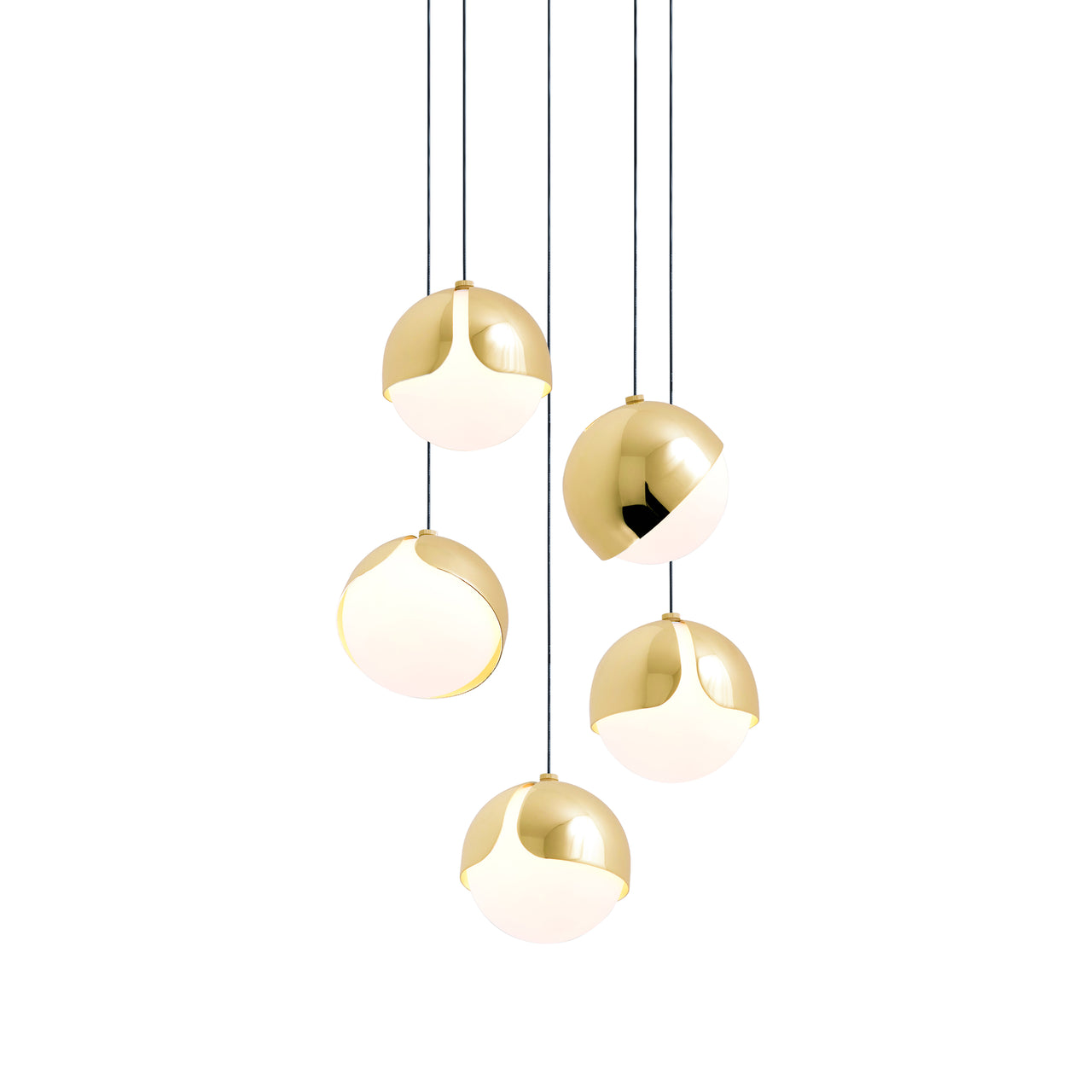 Ohm. 05 Chandelier: Polished Brass